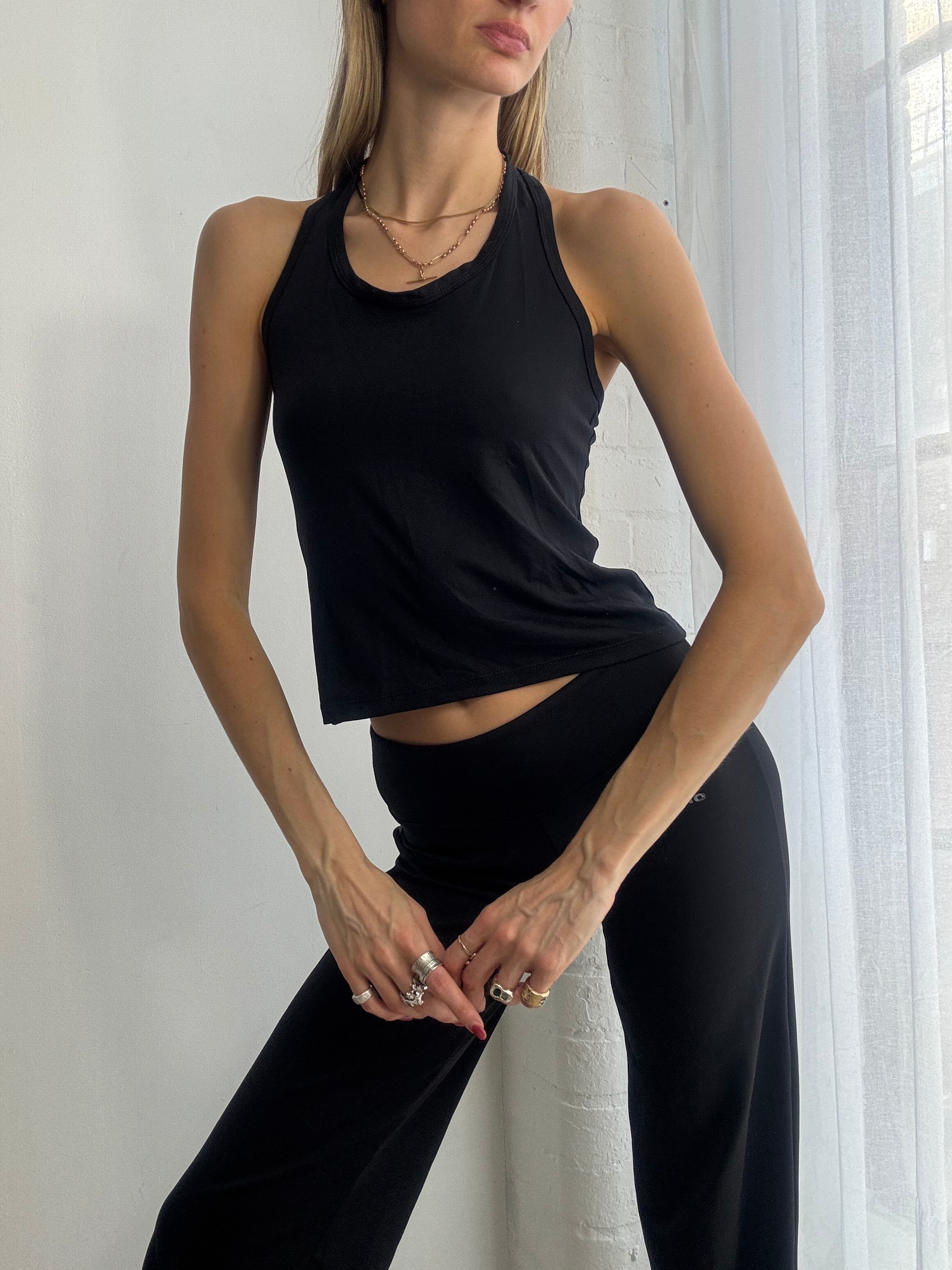 Vintage Y2K black fitted tank top