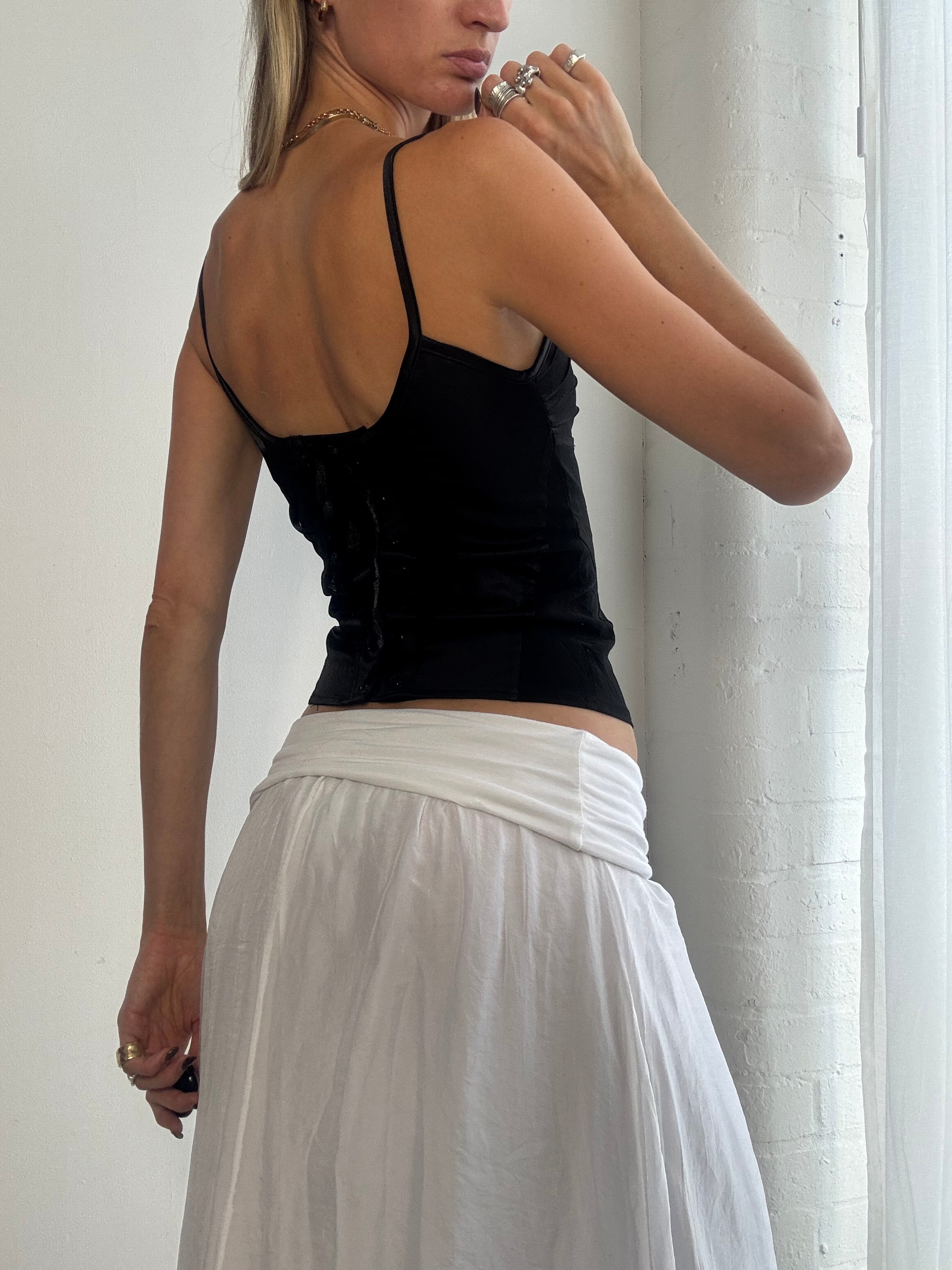 Vintage Y2K black corset cami top - size XS
