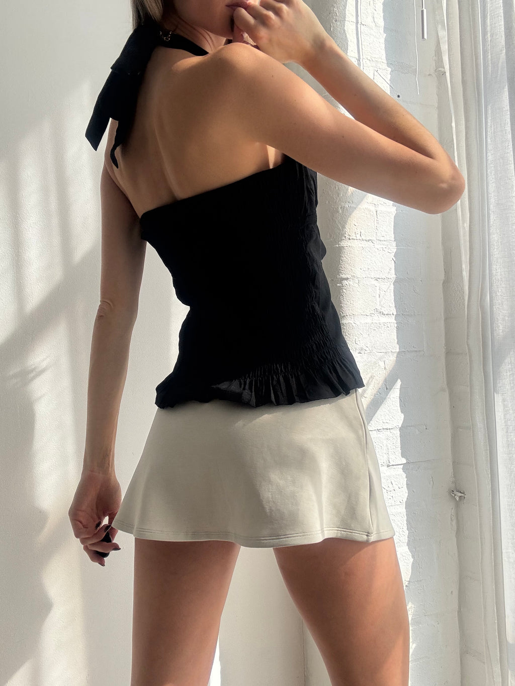 Vintage Y2K black halter corset top - Size M