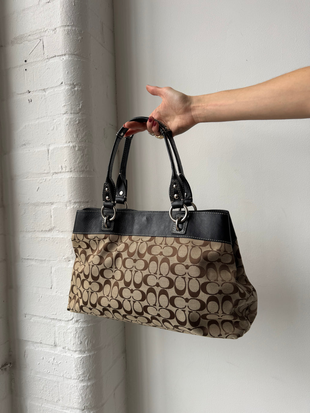 Vintage Y2K coach monogram shoulder bag brown