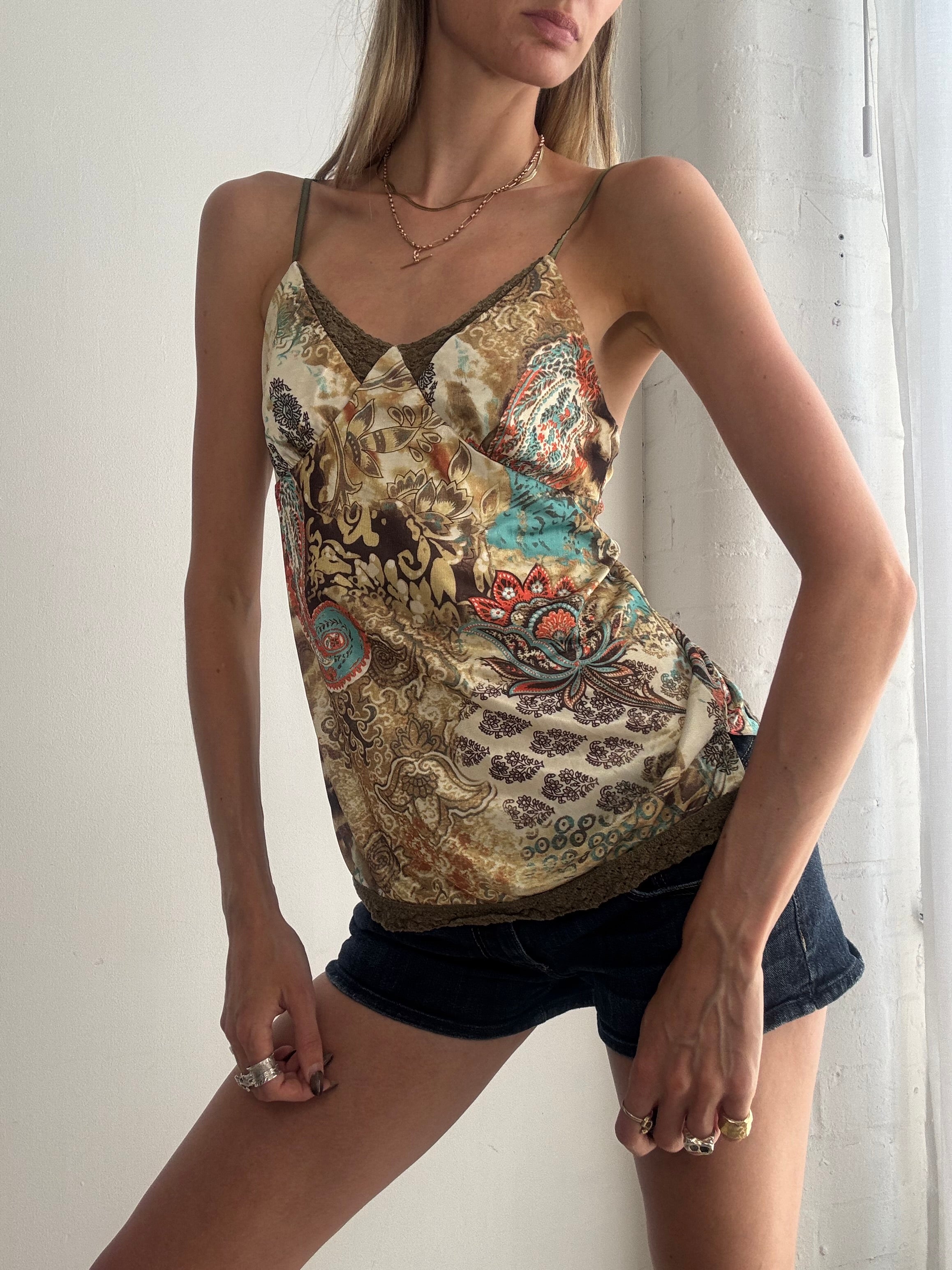 Vintage Y2K paisley cami top - Size S