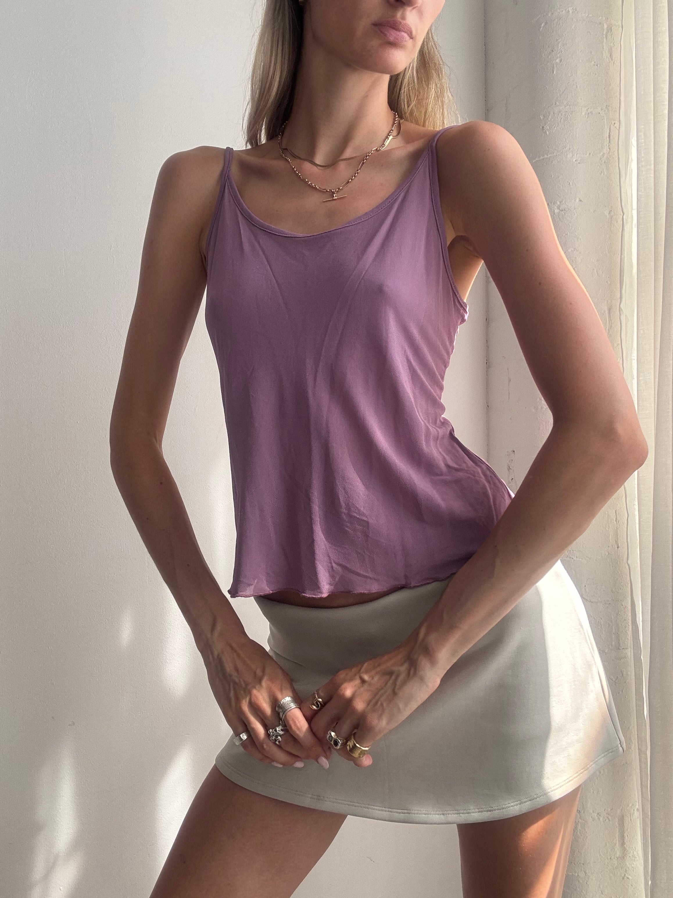Vintage Y2K Lilac Cami Top - Size M