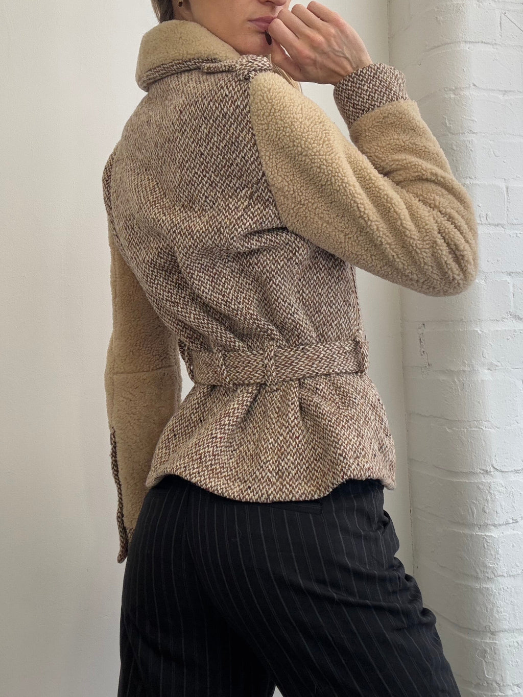 Vintage Iceberg belted sherpa jacket