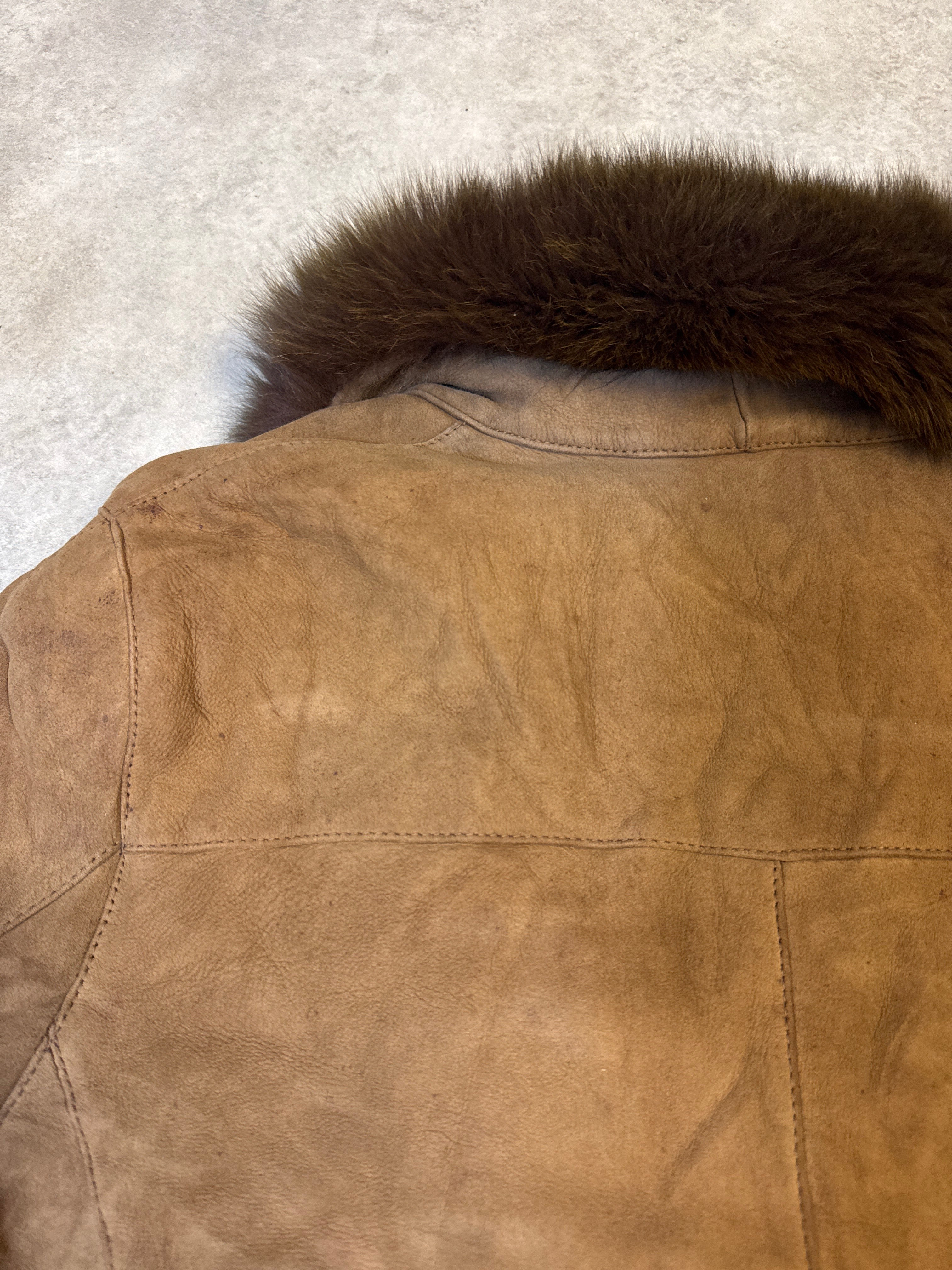 Vintage 90s sheepskin coat brown