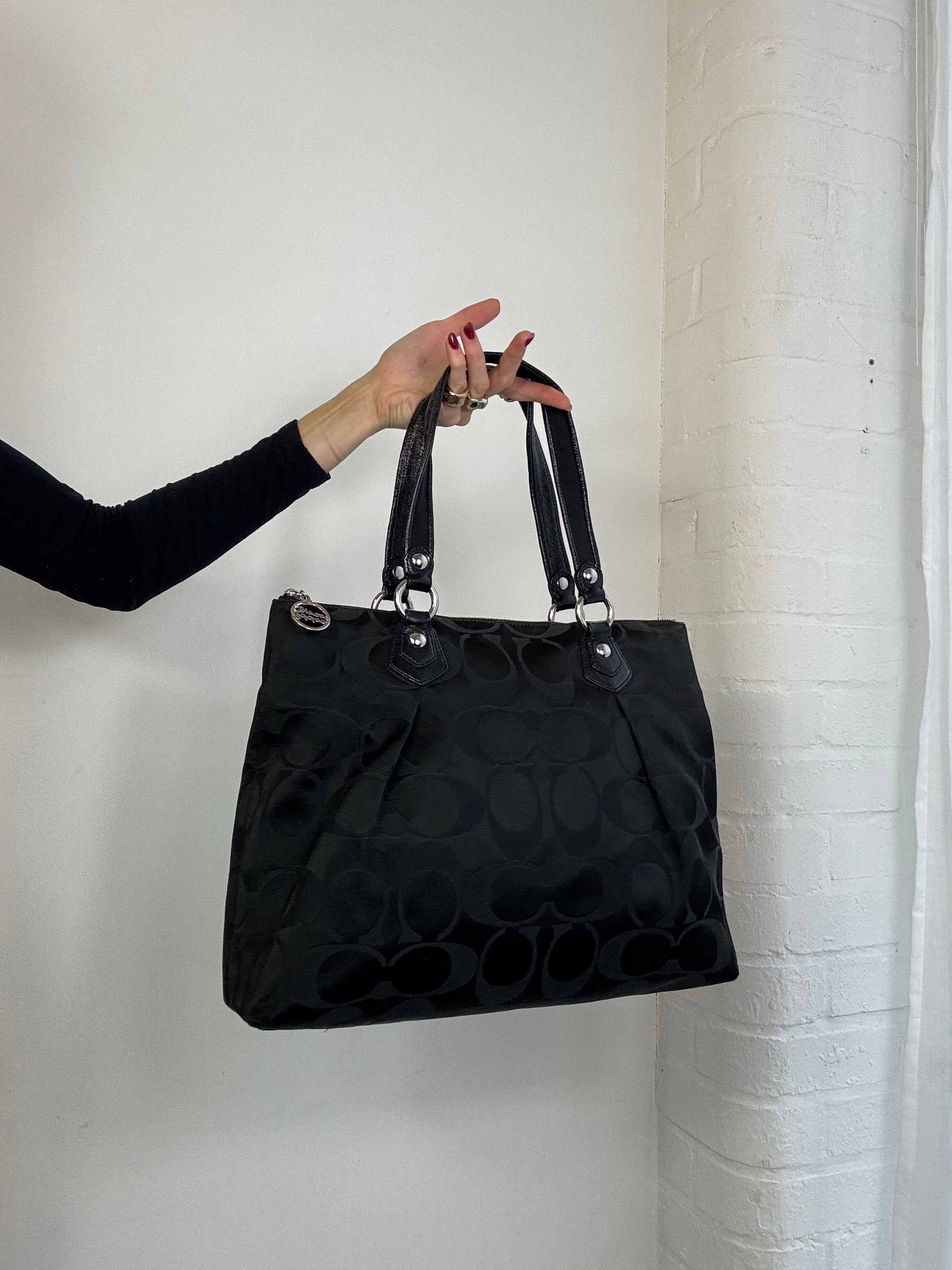 Vintage Y2K coach monogram shoulder bag black