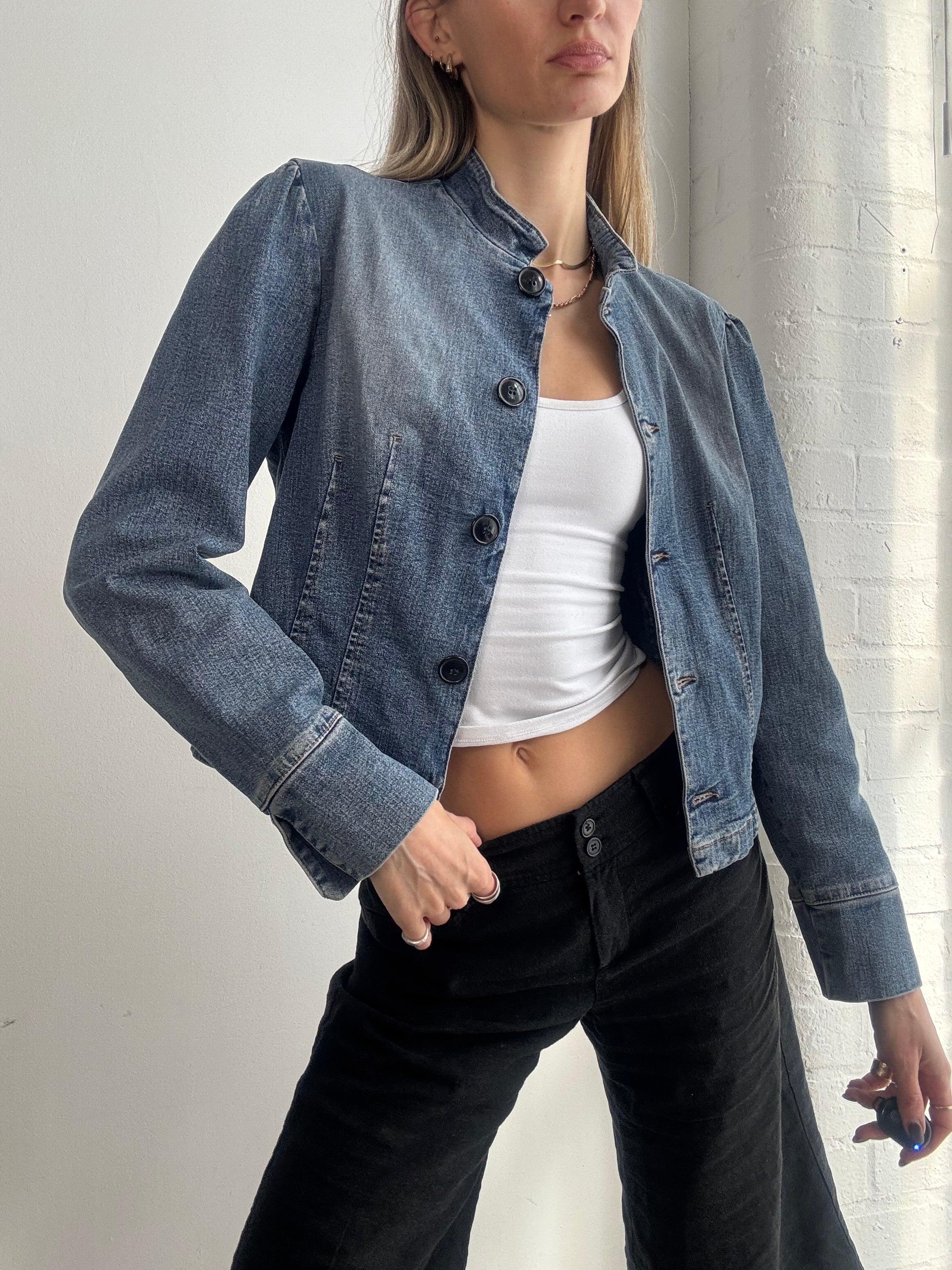 Vintage Y2K fitted denim jacket - Size S