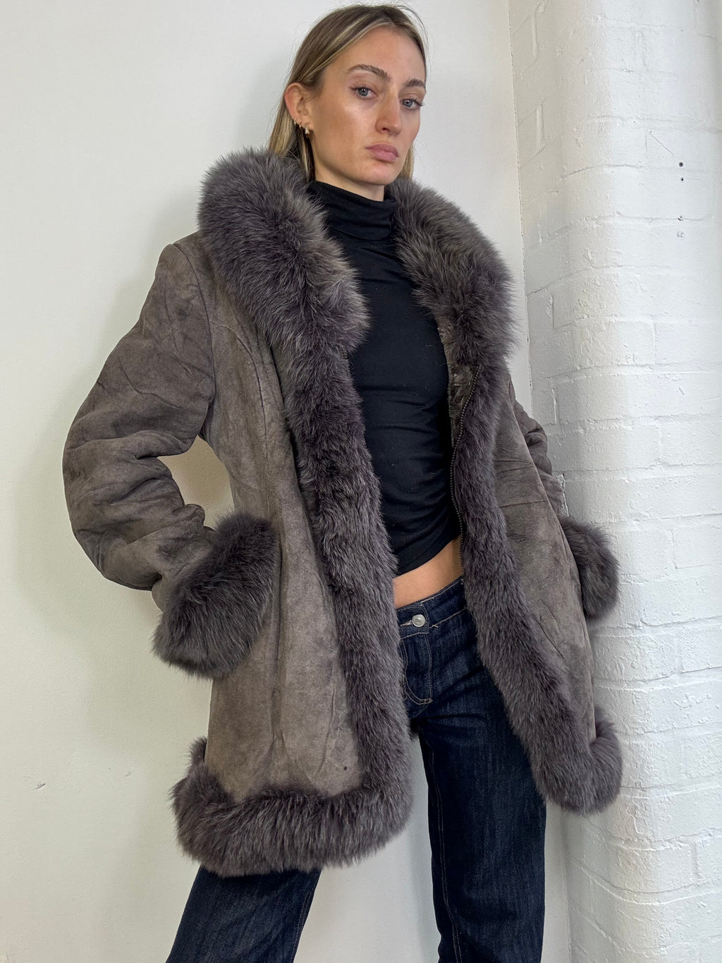 Vintage 90s sheepskin coat