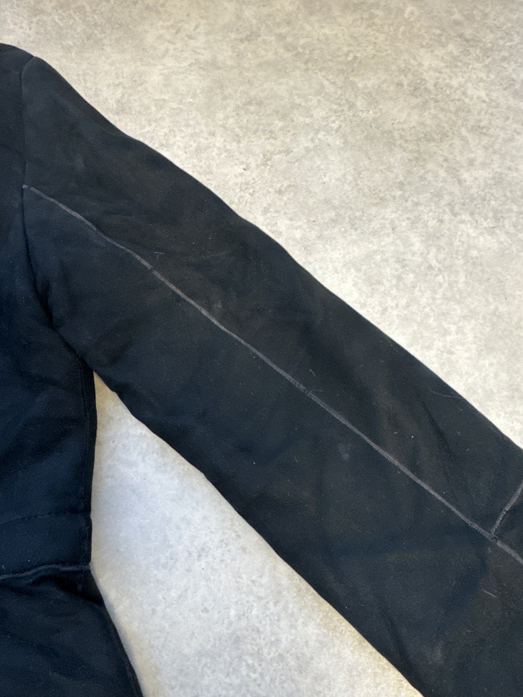 Vintage Y2K black suede sheepskin hooded coat fur trim