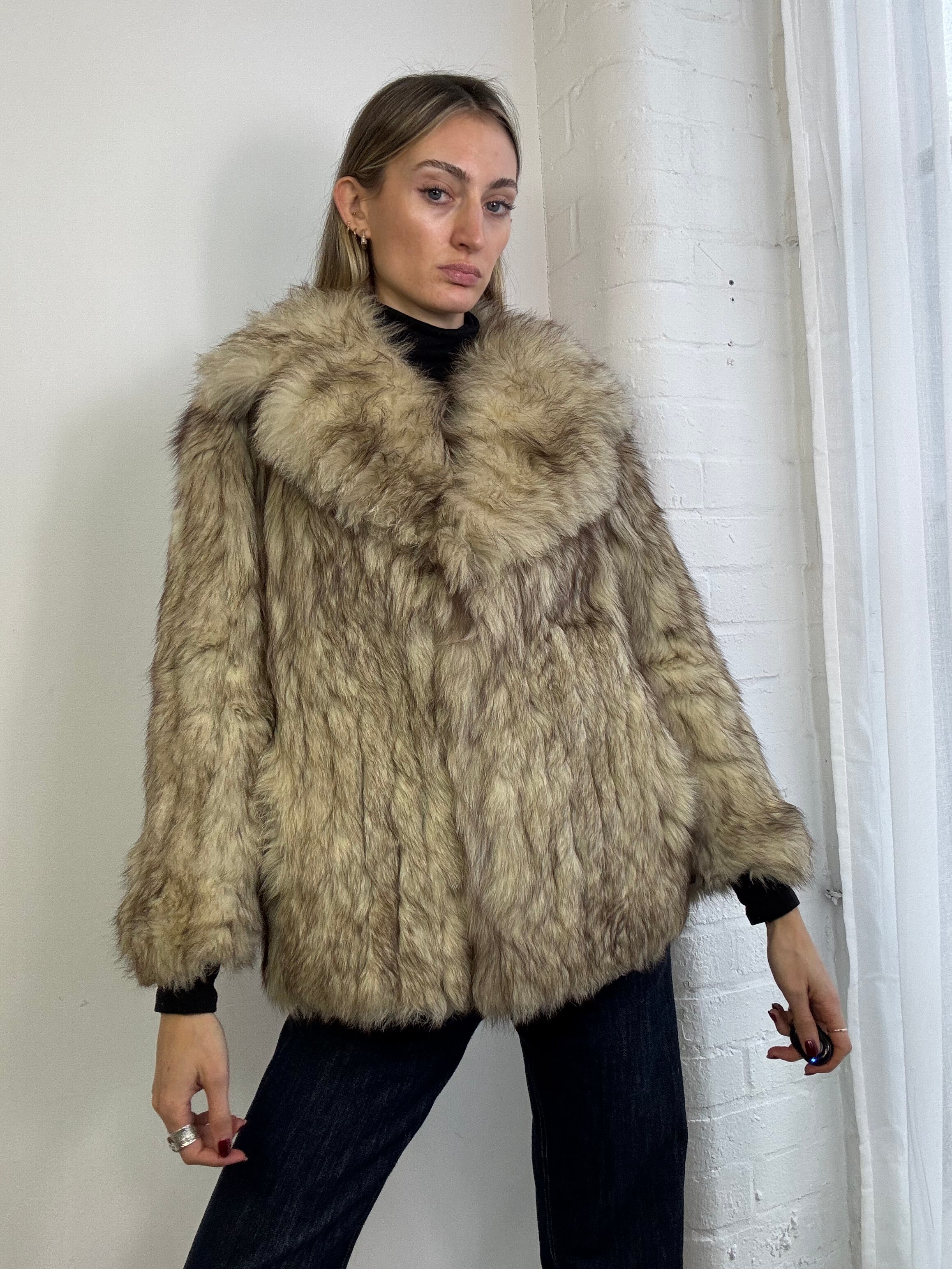 Vintage 90s fox fur coat