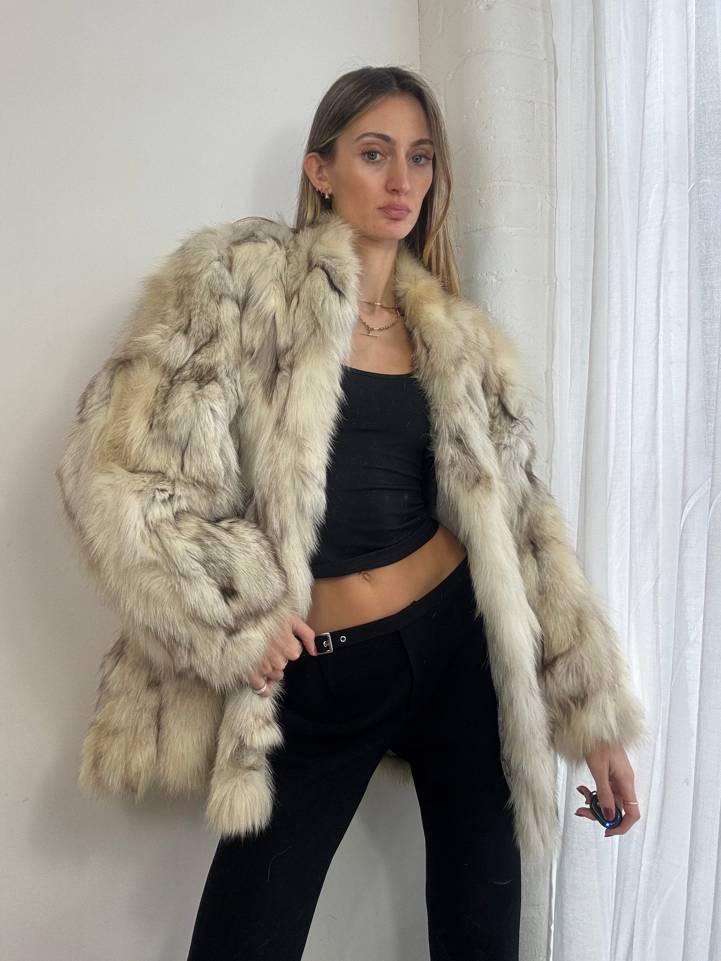 Vintage 90s genuine fur coat