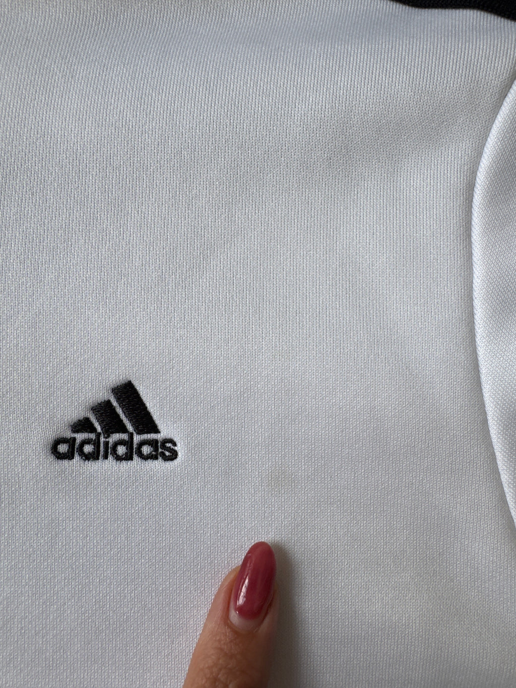 Vintage Y2K Adidas White 3 Stripe Track Jacket - Size M