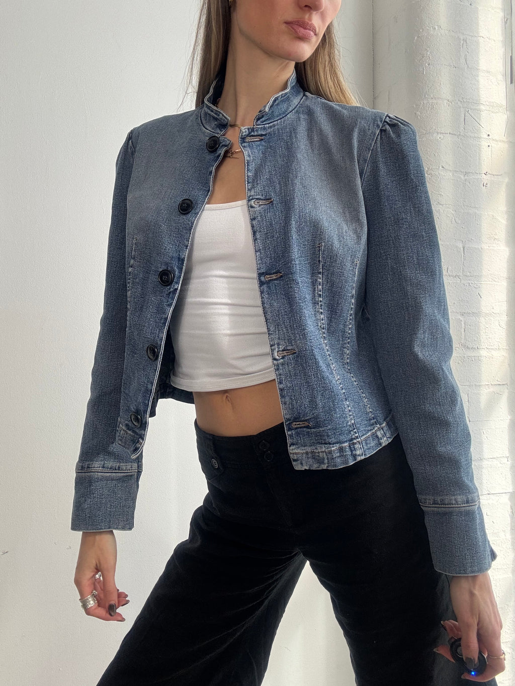 Vintage Y2K fitted denim jacket - Size S
