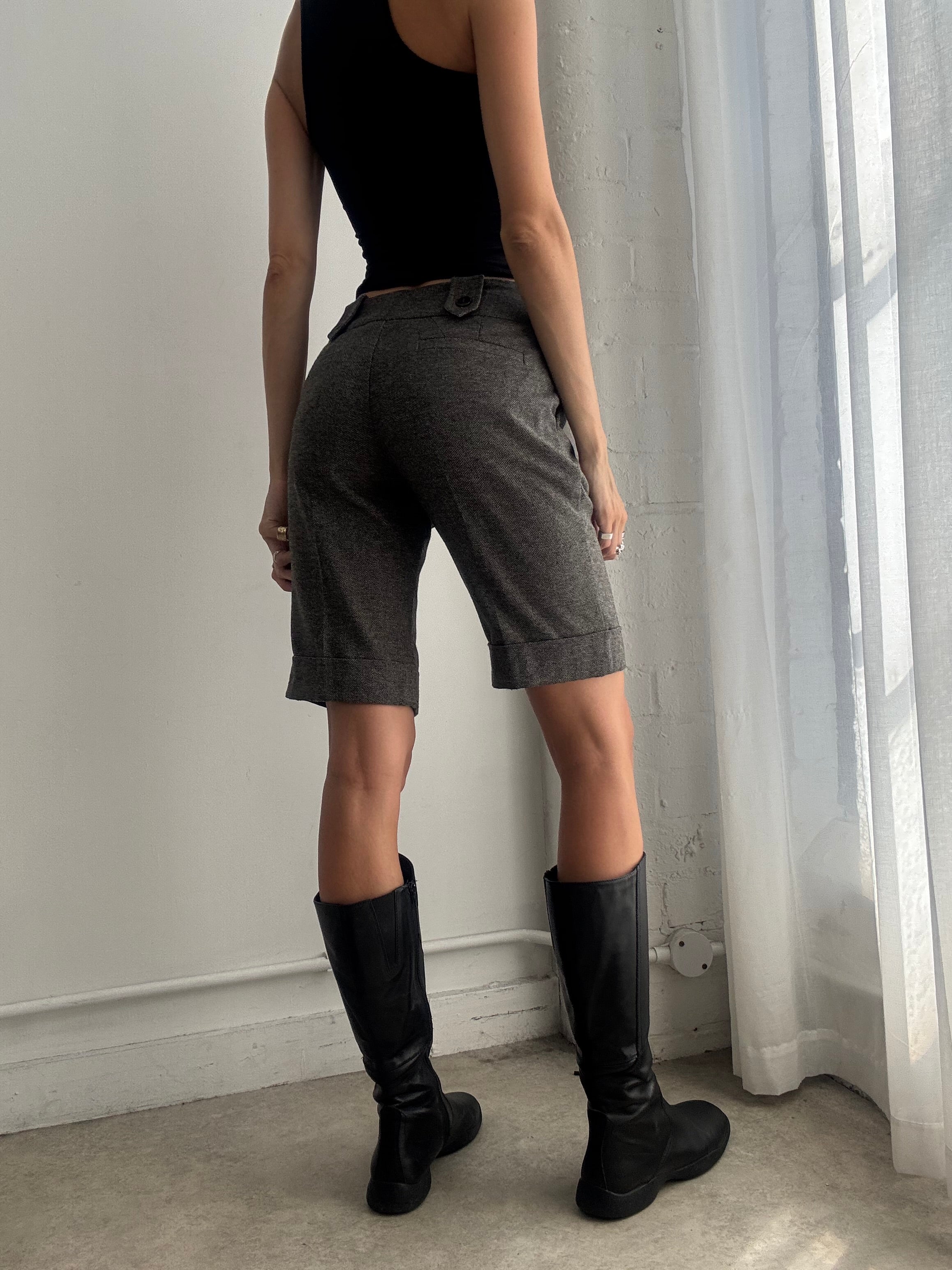 Vintage Y2K low rise tailored capri pants brown - Size M