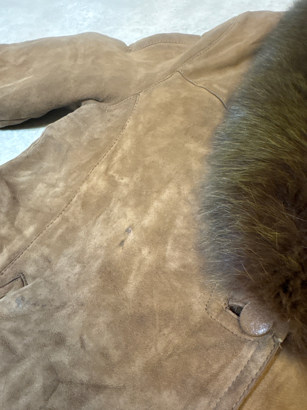 Vintage 90s sheepskin coat brown