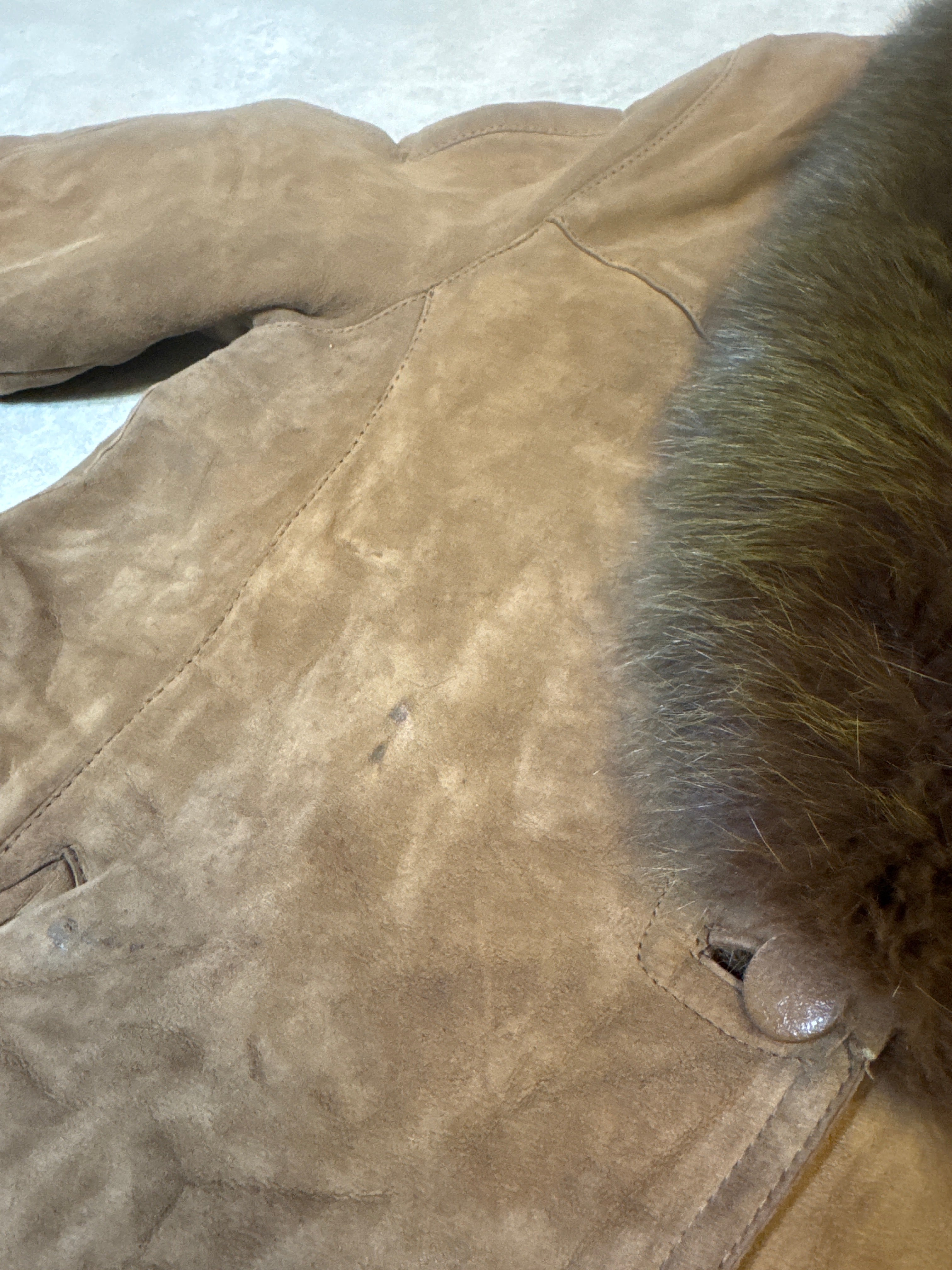 Vintage 90s sheepskin coat brown