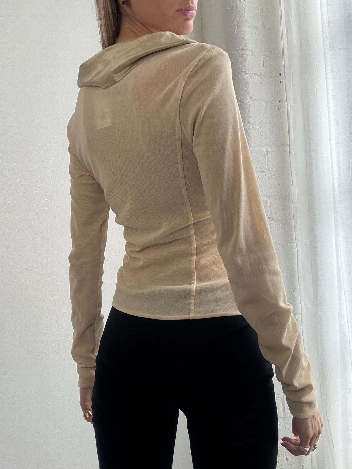 Vintage Y2K Champagne Satin Corset Style Top - Size M