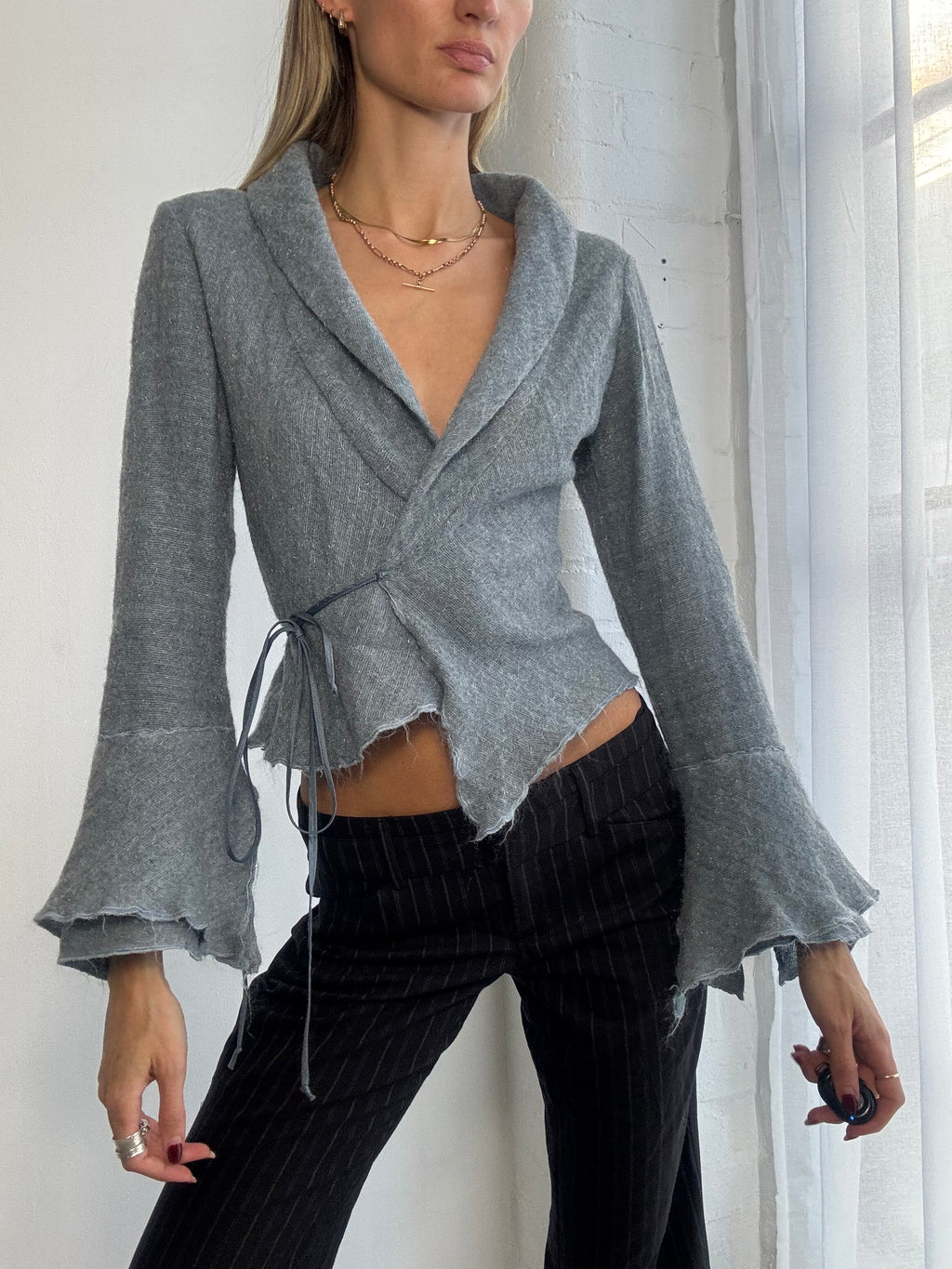 Vintage 90s wool wrap top
