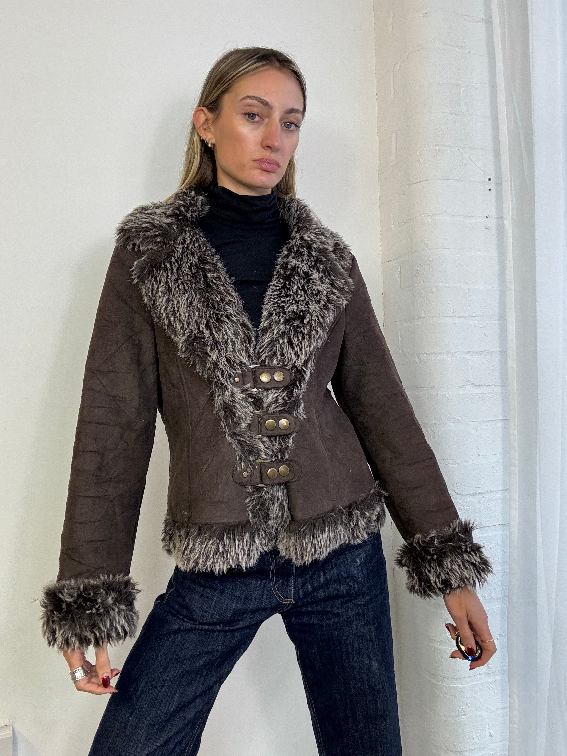 Vintage Y2K faux fur jacket