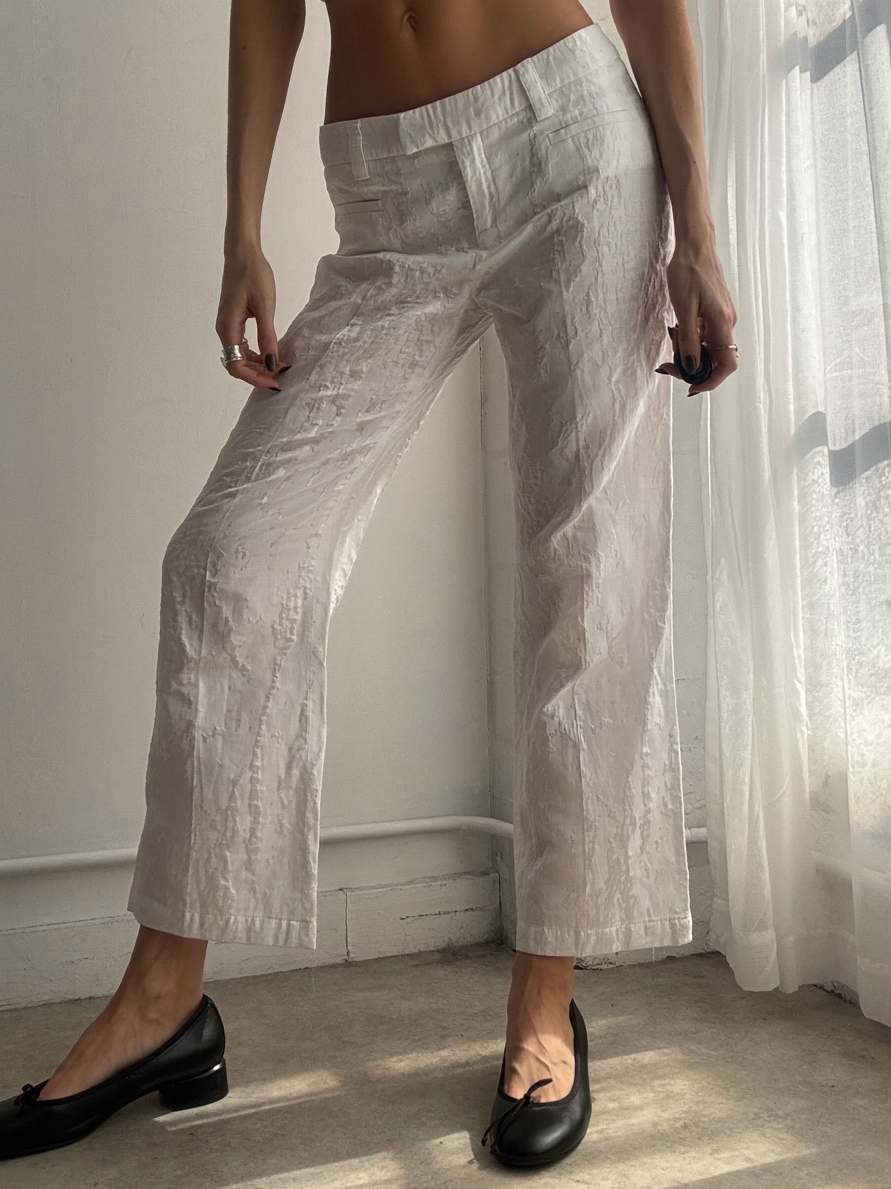 Vintage Y2K white halter top & trousers co-ord set - Size M