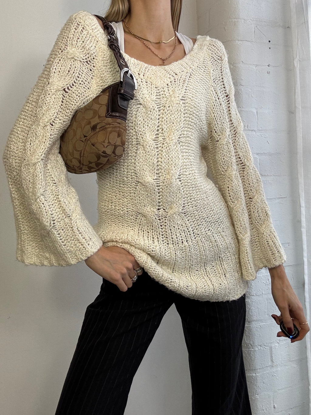 Vintage Y2K knitted white jumper