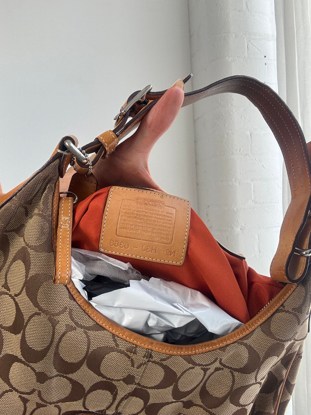 Vintage Y2K Coach Signature Soho Hobo Shoulder Bag – Brown Monogram Canvas & Leather