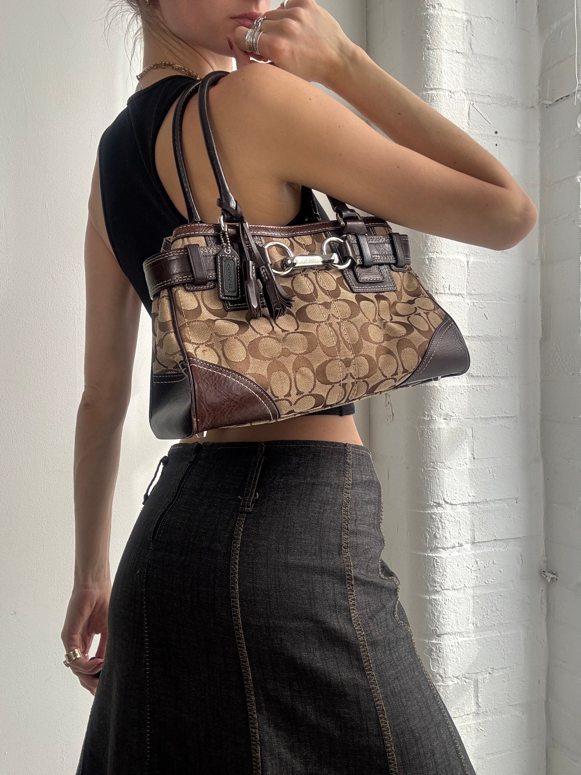 Vintage Y2K Coach monogram shoulder bag