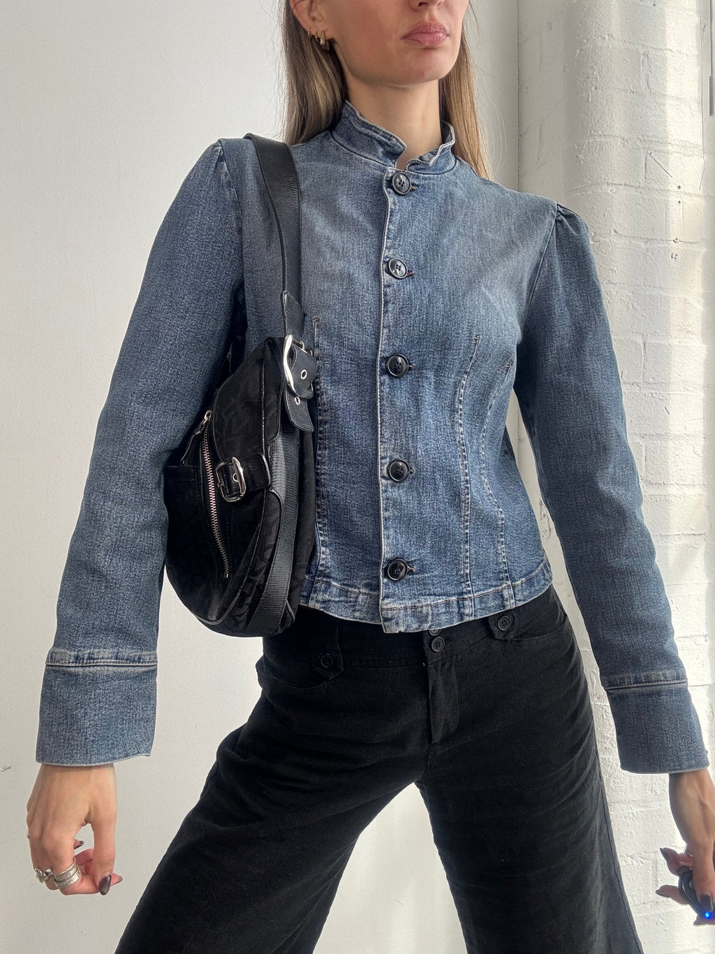 Vintage Y2K fitted denim jacket - Size S
