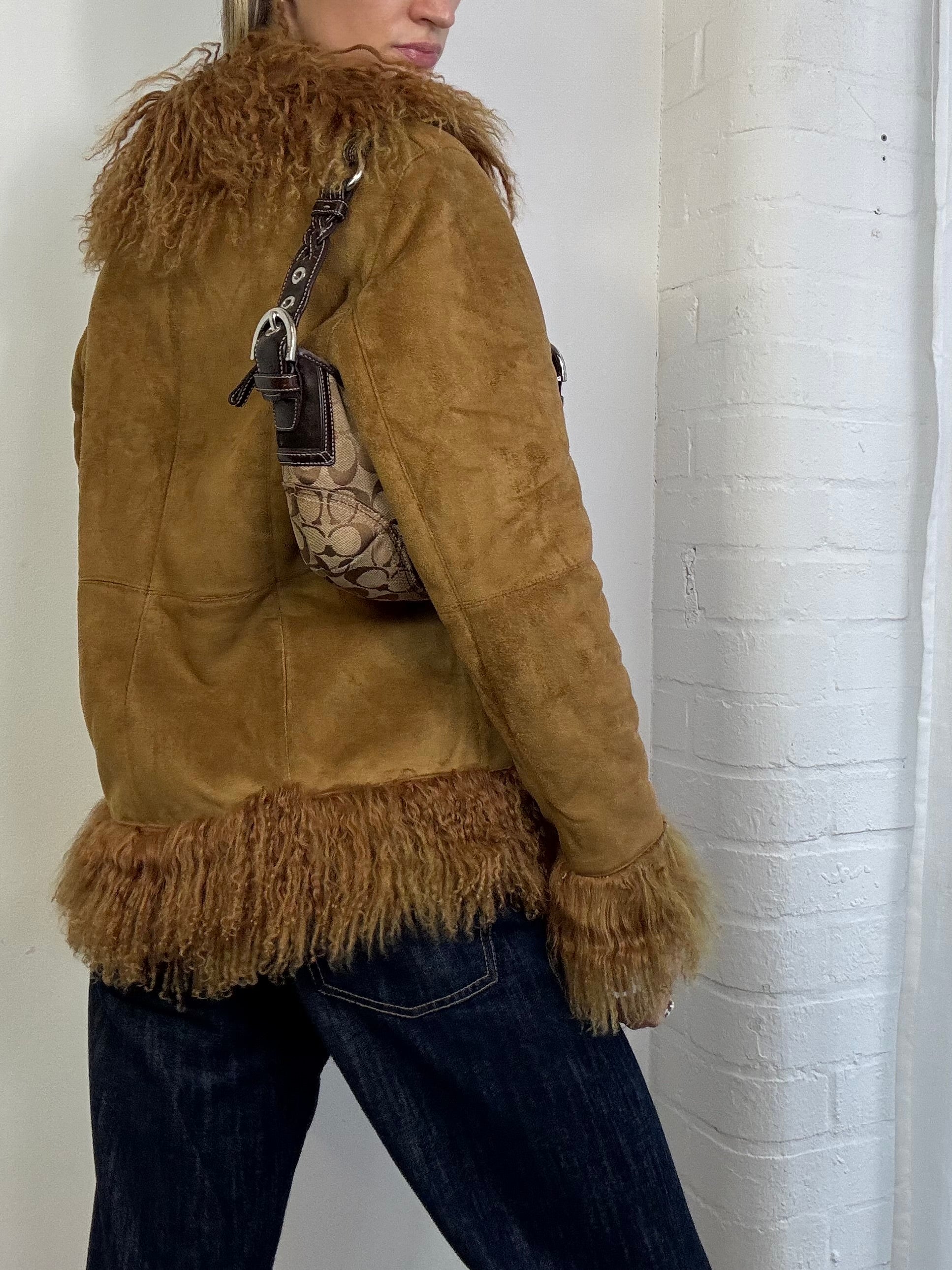 Vintage Y2K penny lane coat tan