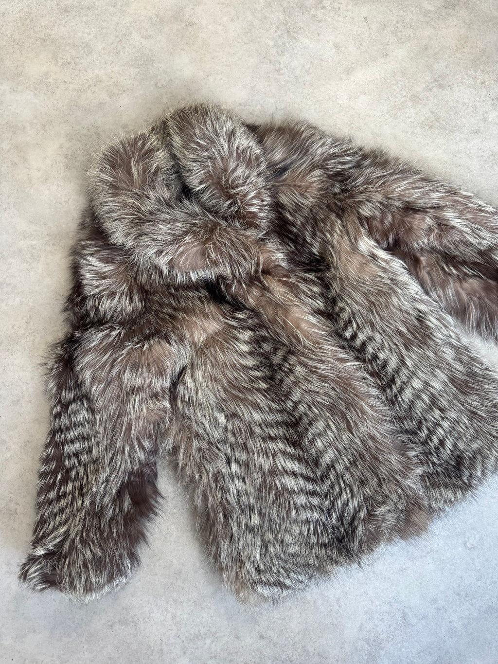 Vintage 90s fox fur coat brown