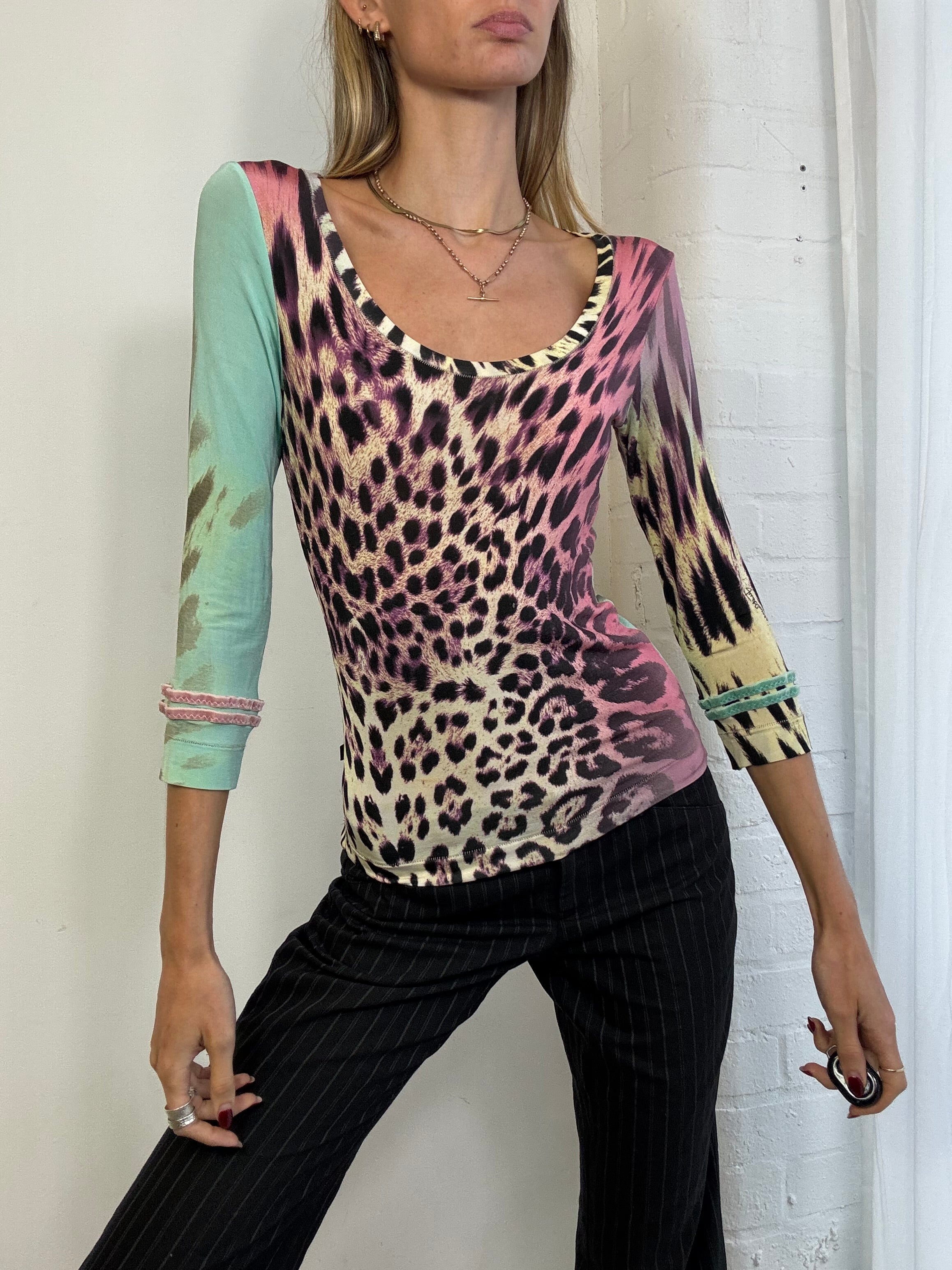 Vintage Just Cavalli leopard print top