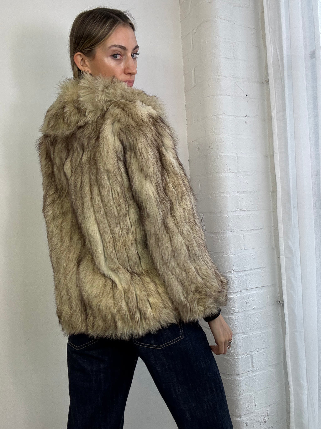 Vintage 90s fox fur coat