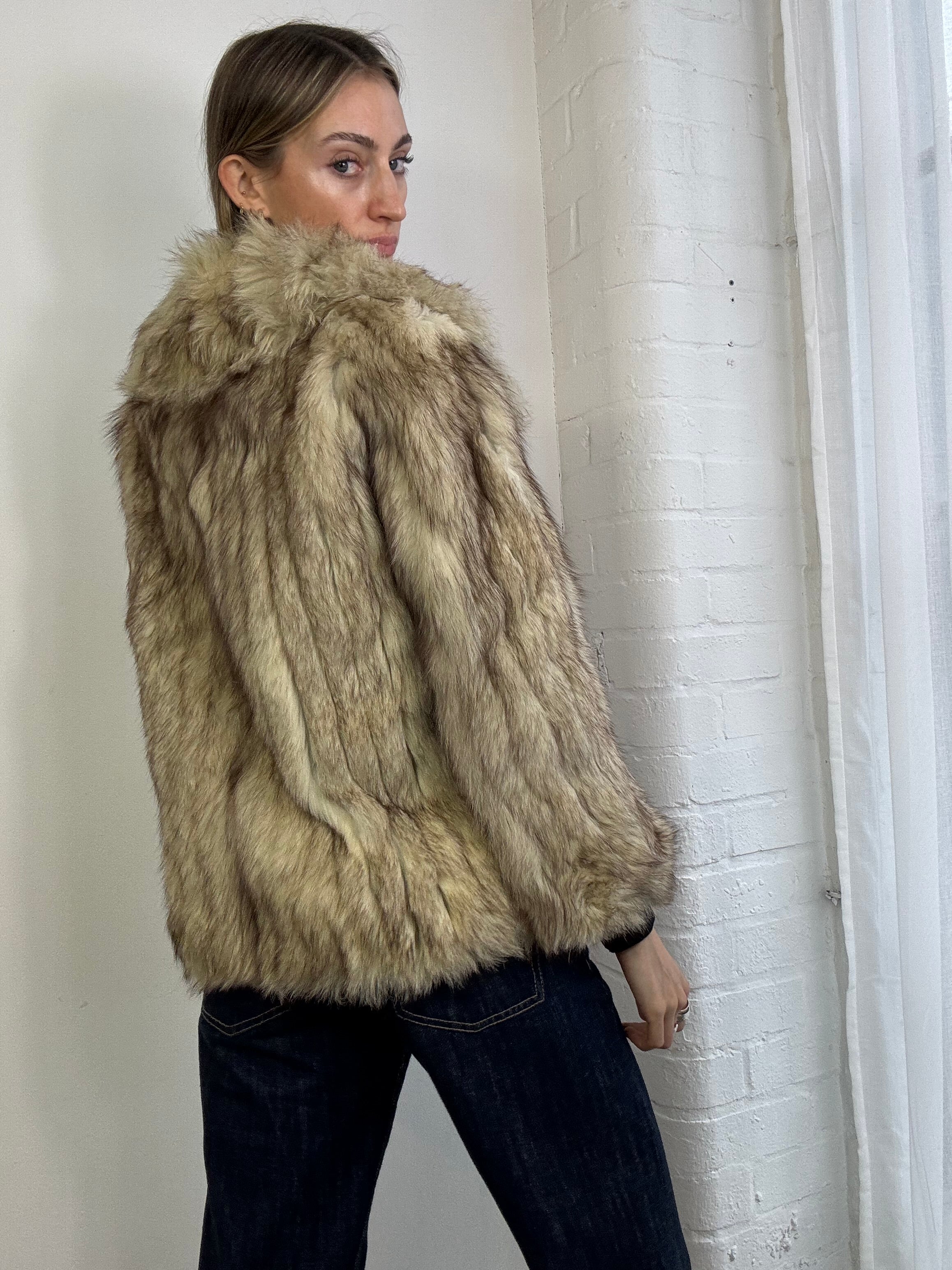 Vintage 90s fox fur coat