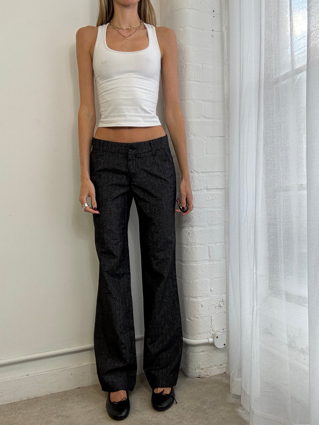 Vintage Y2K grey low rise suit pants