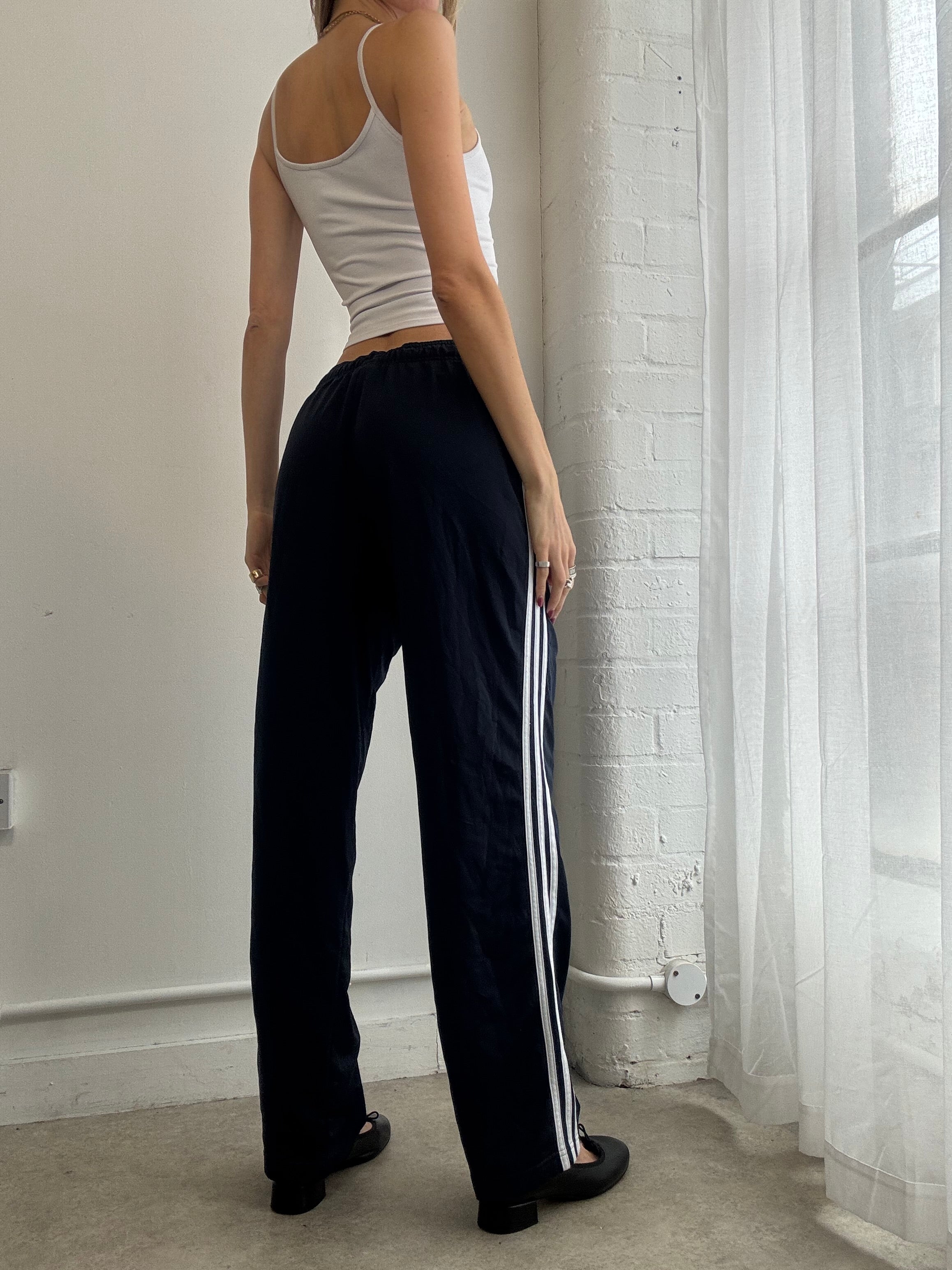Vintage Y2K navy blue adidas track trousers