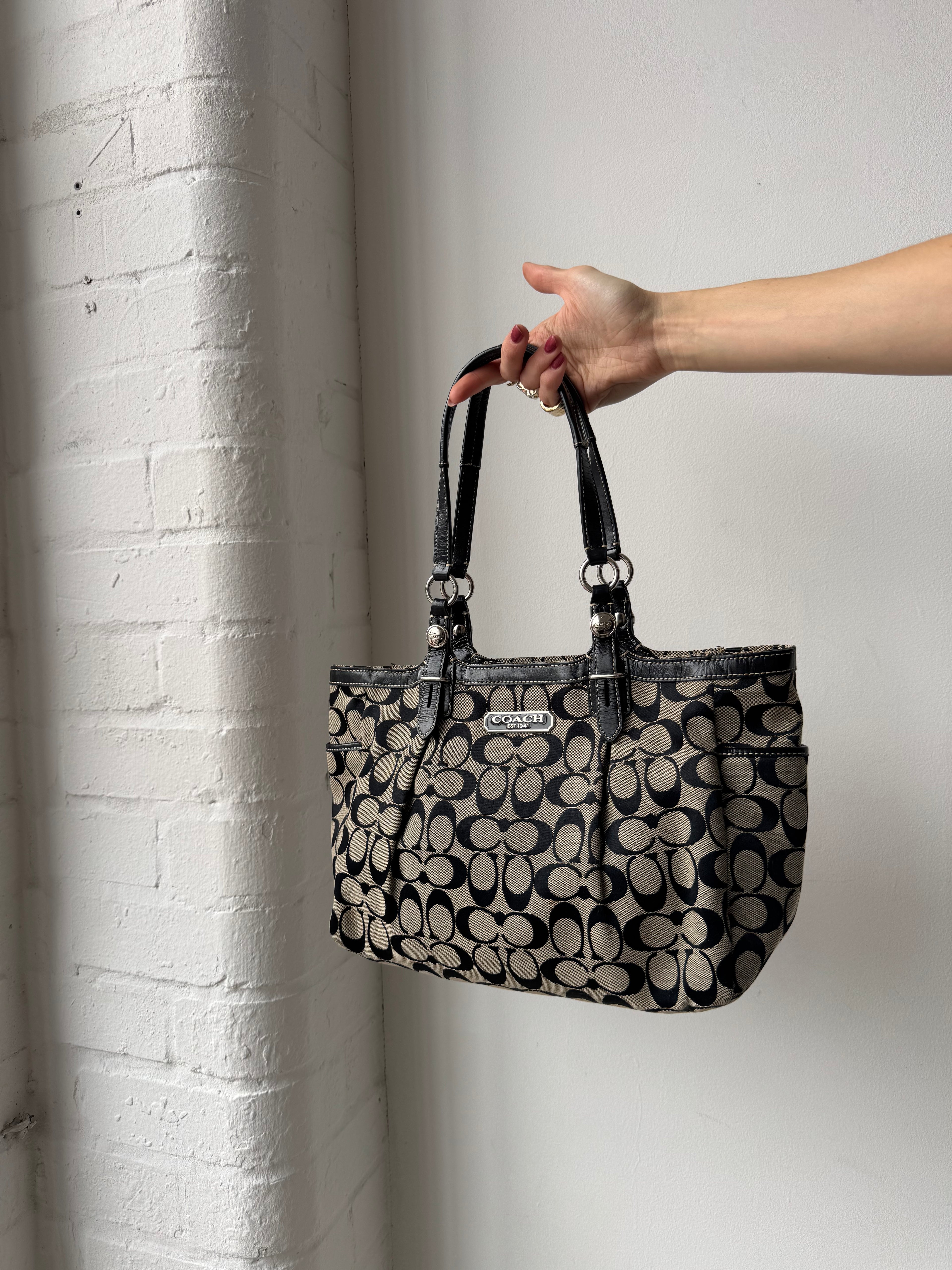 Vintage Y2K coach monogram shoulder bag black