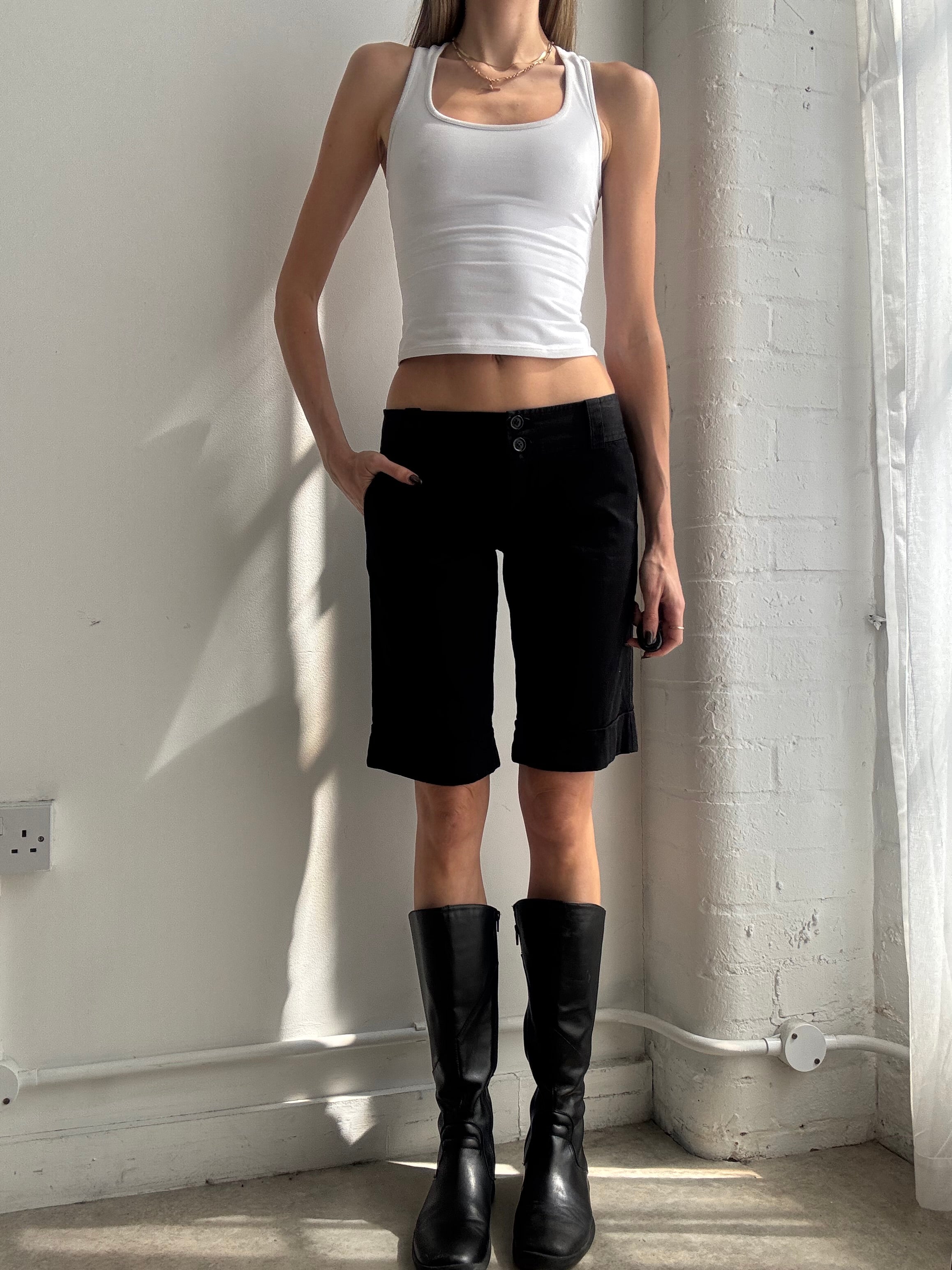 Vintage Y2K black capri trousers - Size S