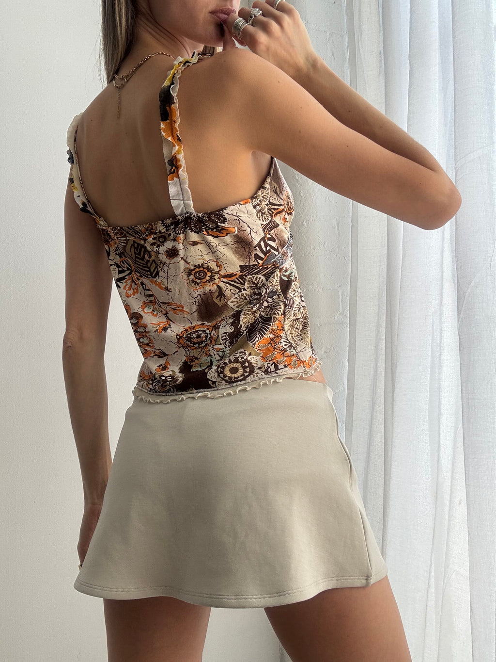 Vintage Y2K patchwork floral cami top - Size M