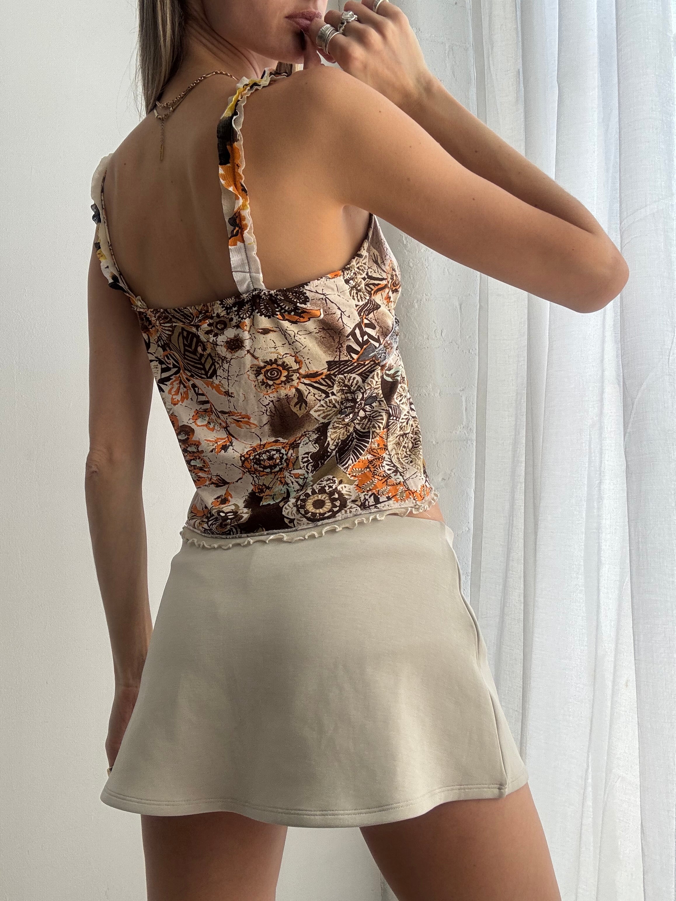 Vintage Y2K patchwork floral cami top - Size M
