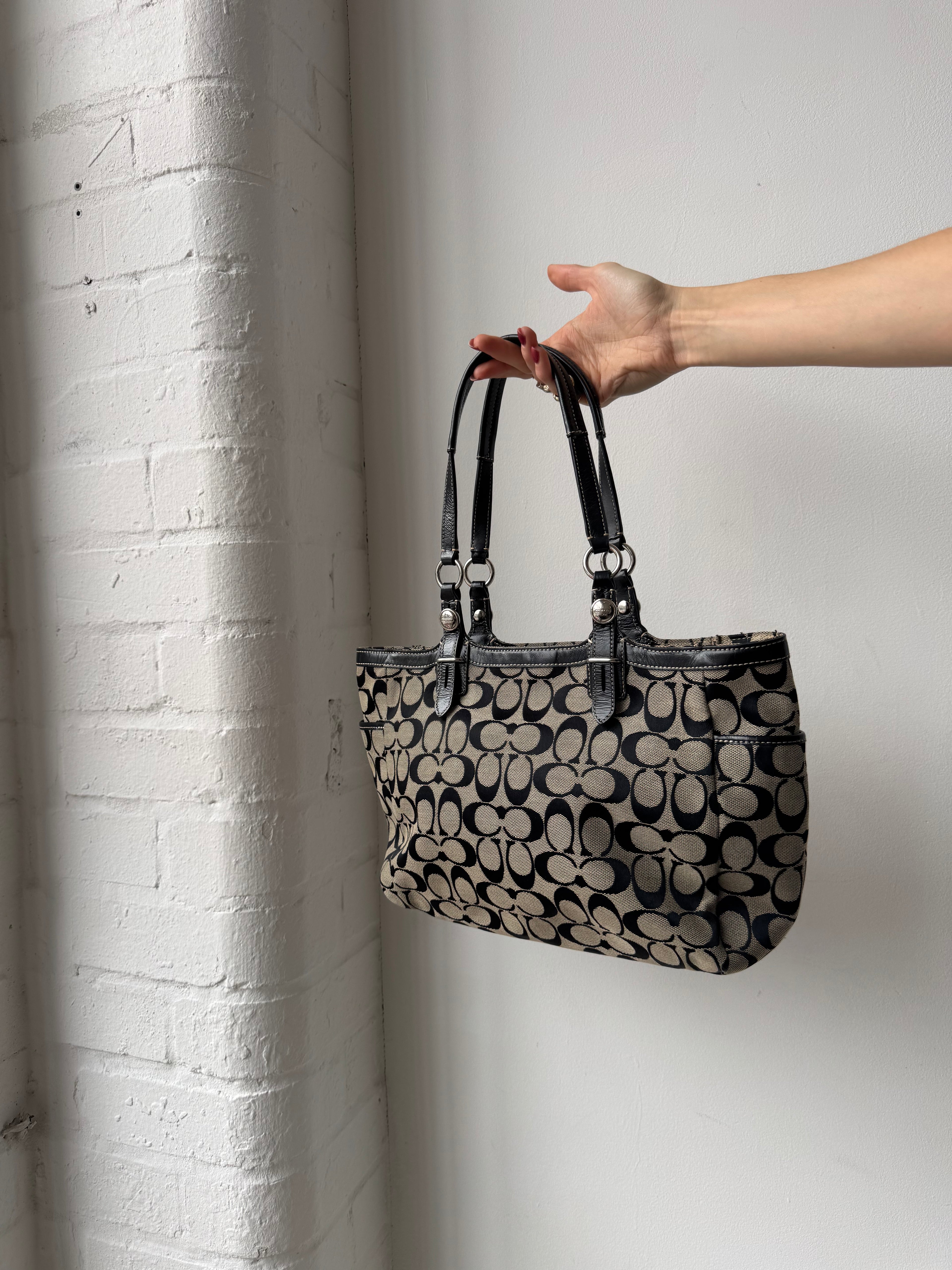 Vintage Y2K coach monogram shoulder bag black