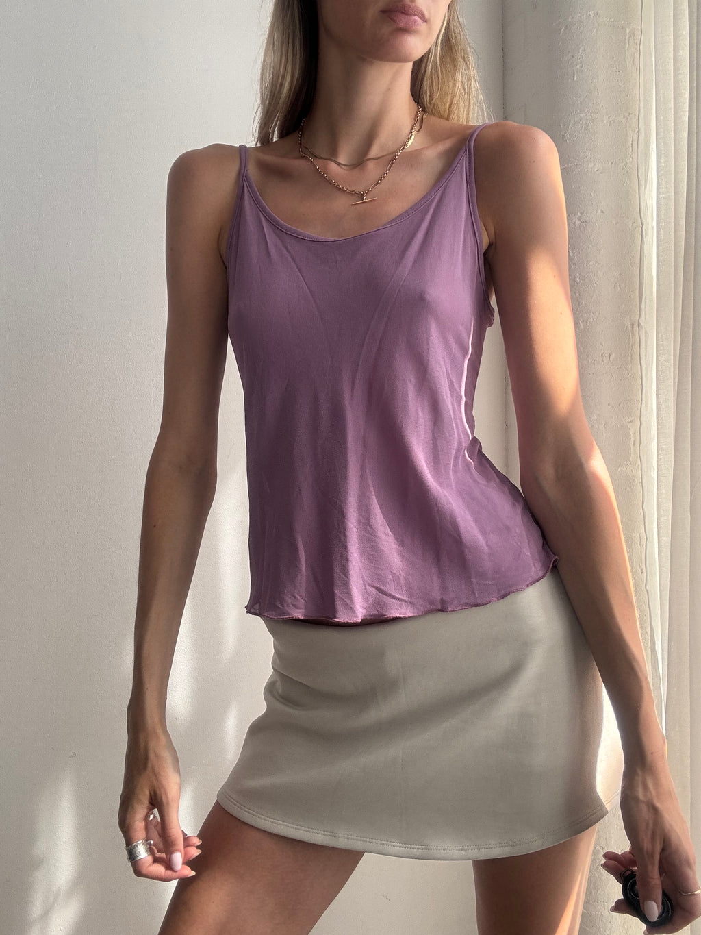 Vintage Y2K Lilac Cami Top - Size M