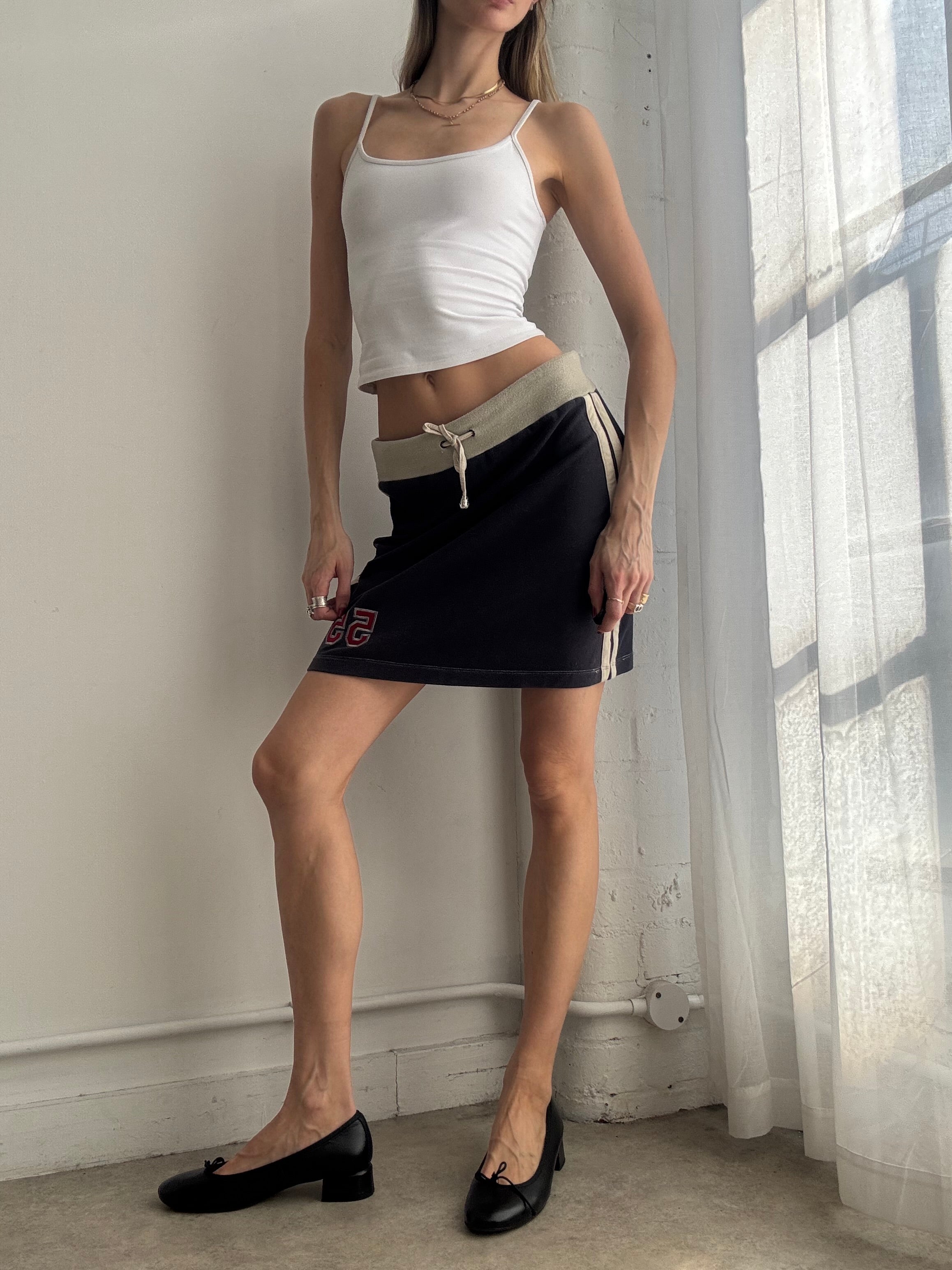 Vintage Y2K navy sporty mini skirt