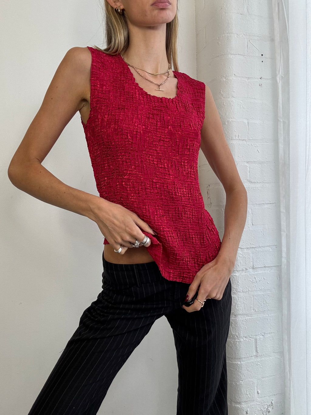 Vintage 90s crinkly tank top