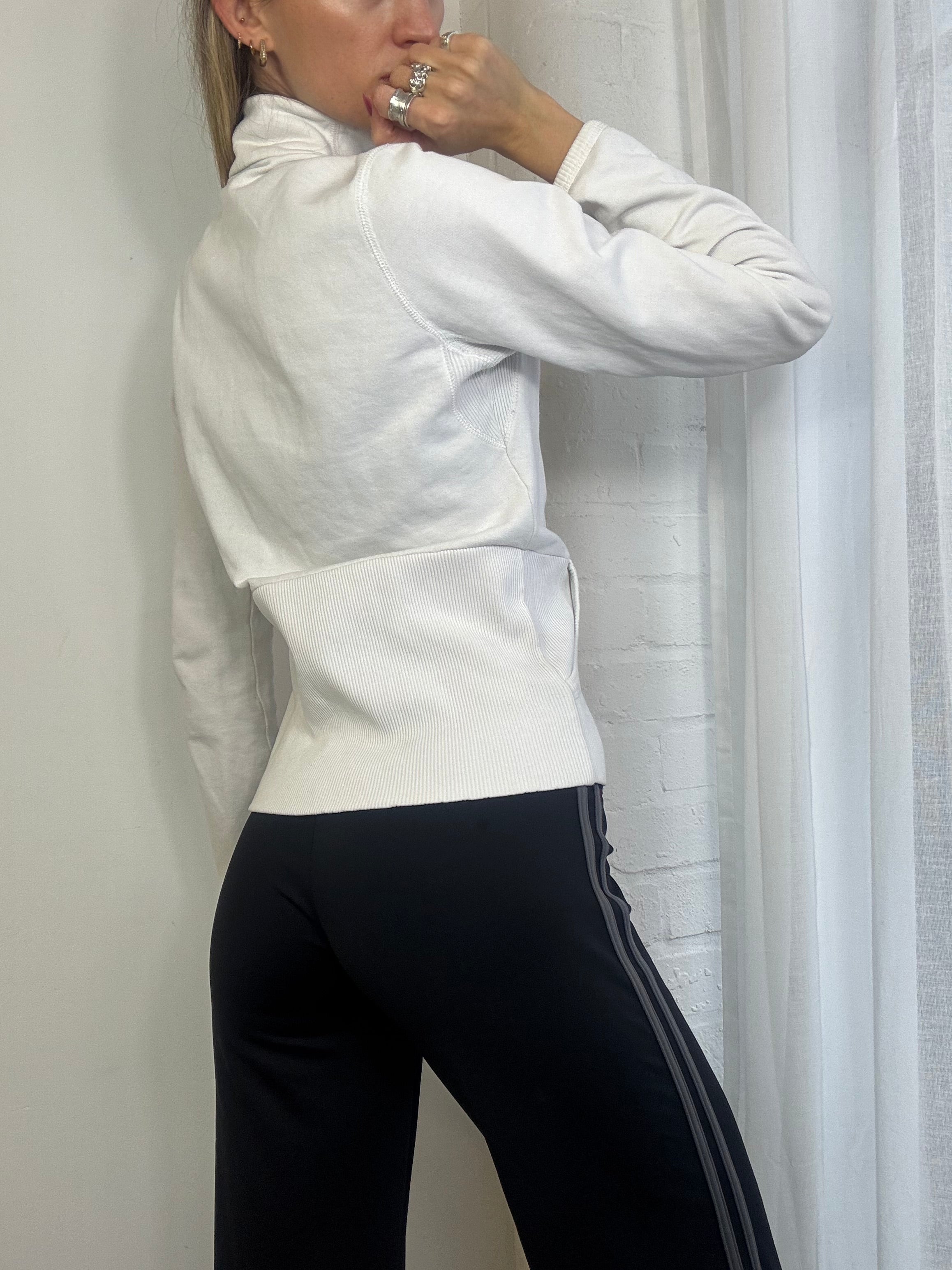 Vintage Y2K Diesel spell out zip up jumper white