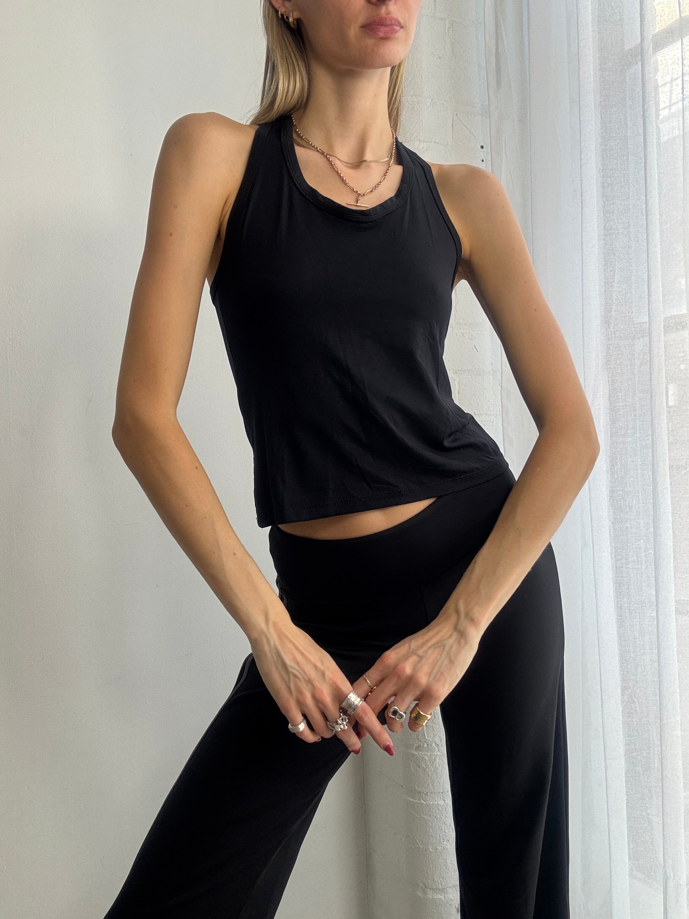 Vintage Y2K black fitted tank top