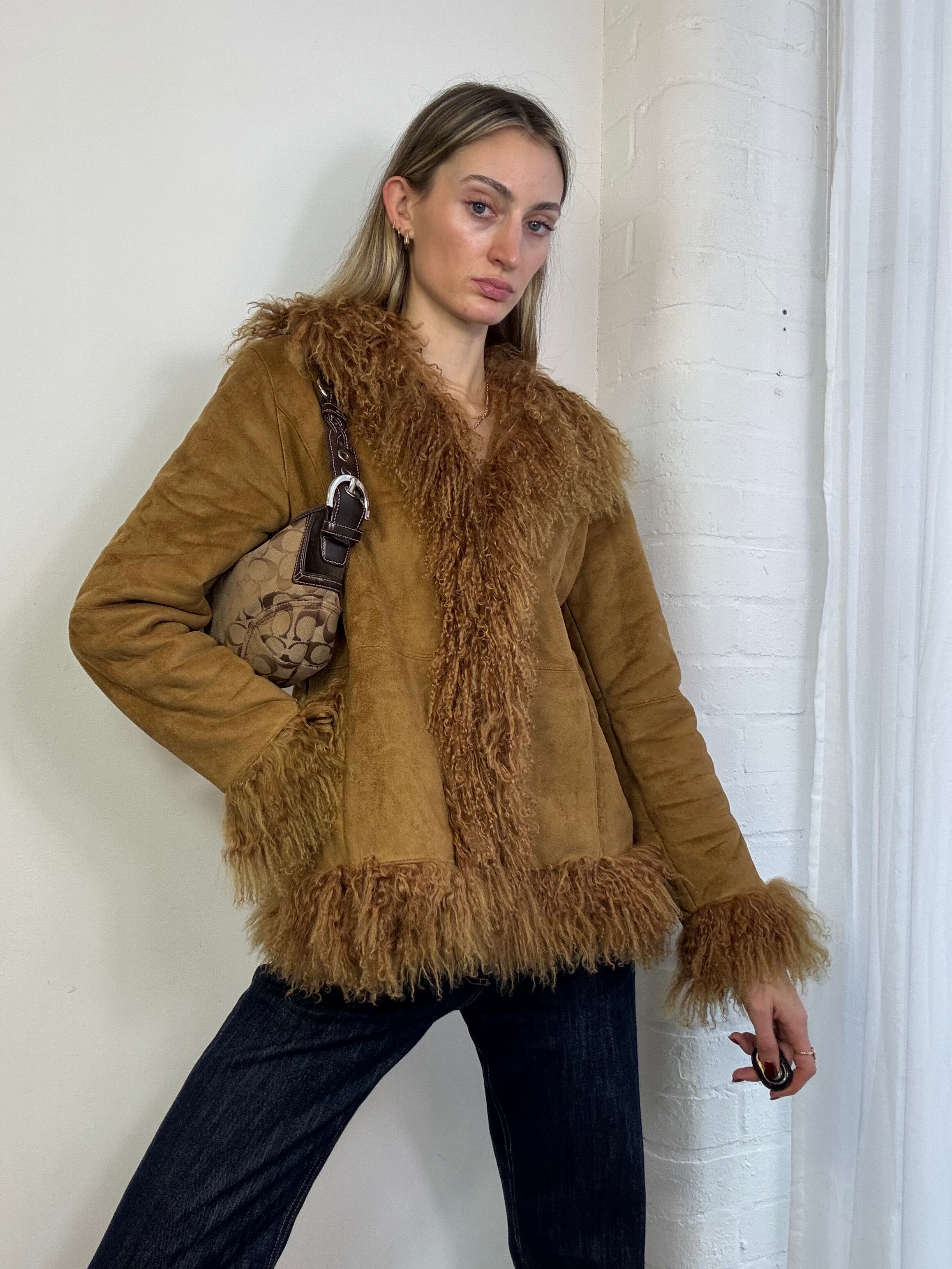 Vintage Y2K penny lane coat tan