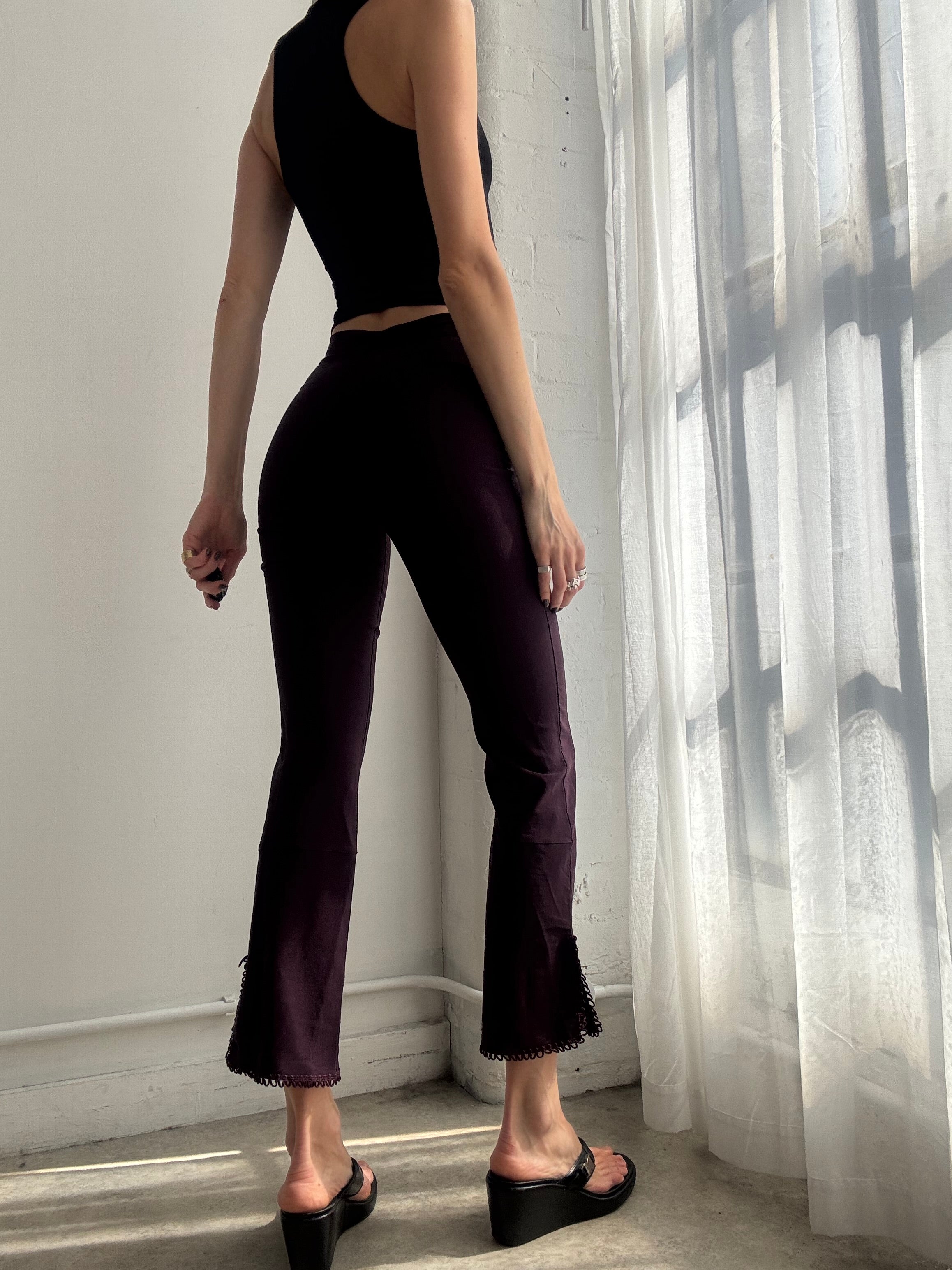 Vintage Y2K plum capri pants - size XS