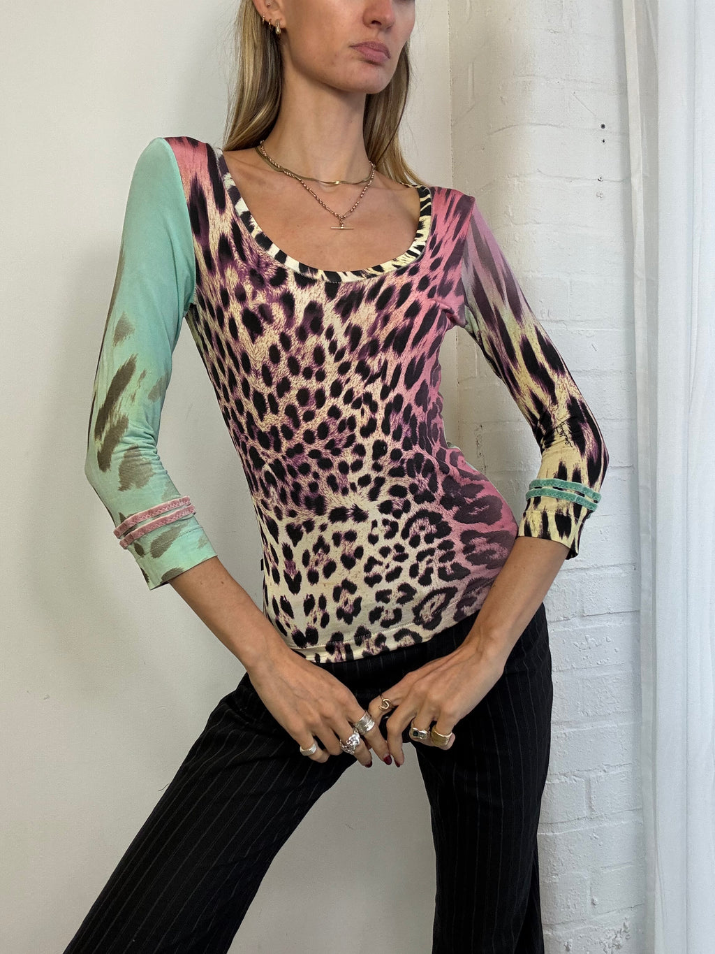 Vintage Just Cavalli leopard print top