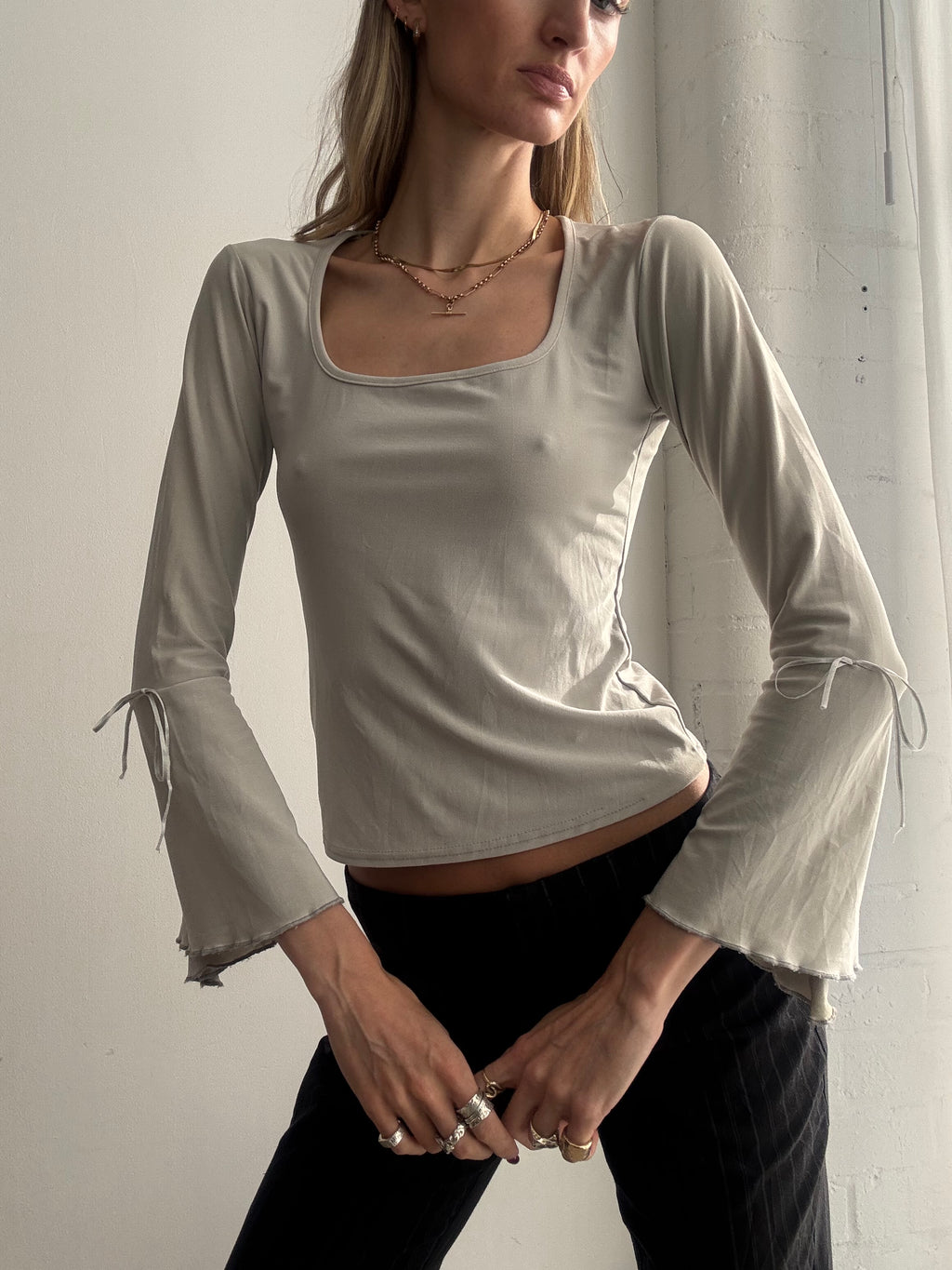 Vintage Y2K bell sleeve top