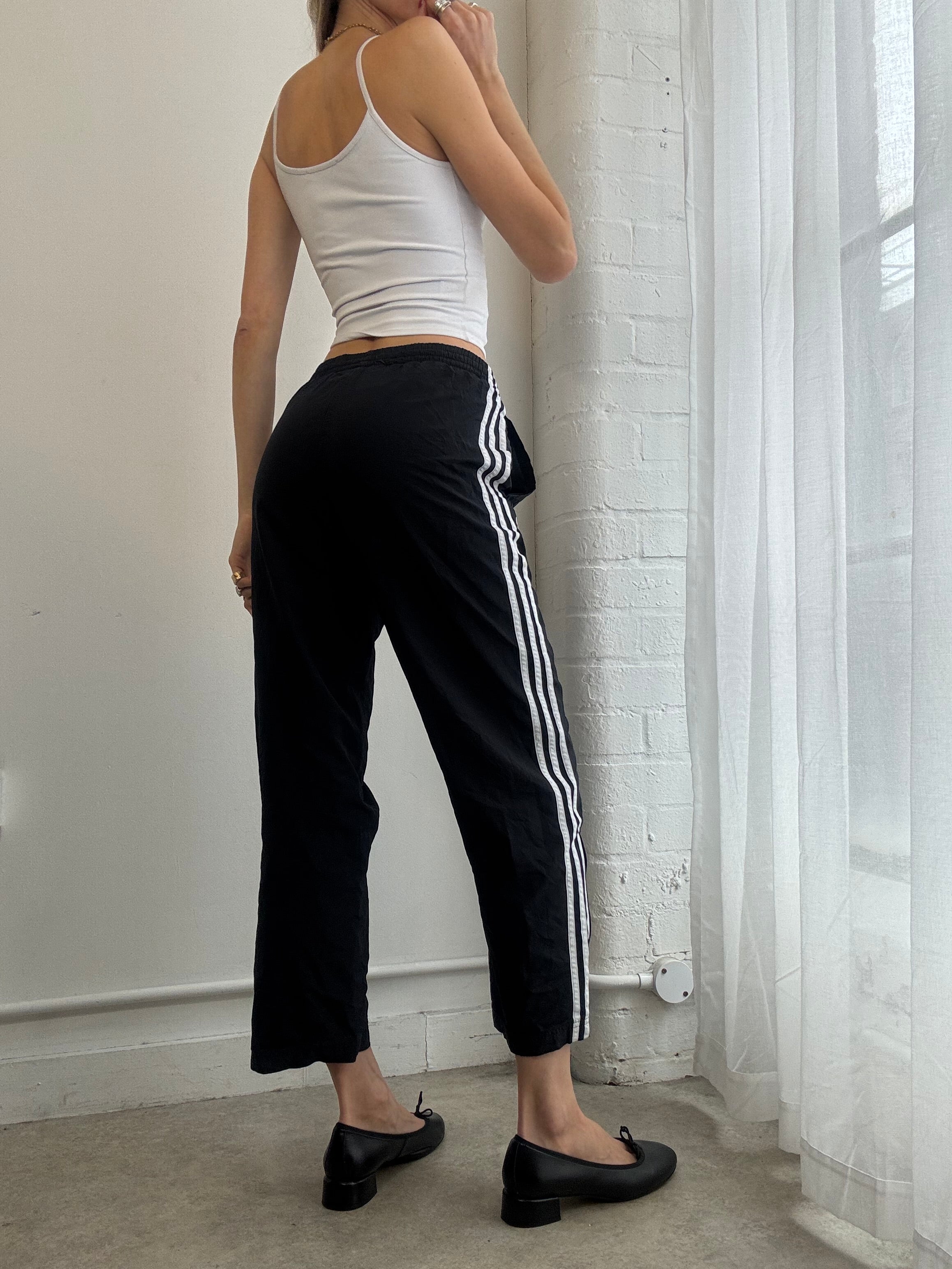 Vintage Y2K Adidas black cropped capri track trousers pants