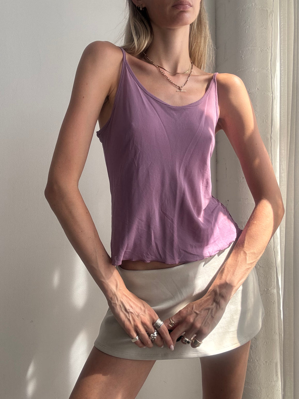 Vintage Y2K Lilac Cami Top - Size M